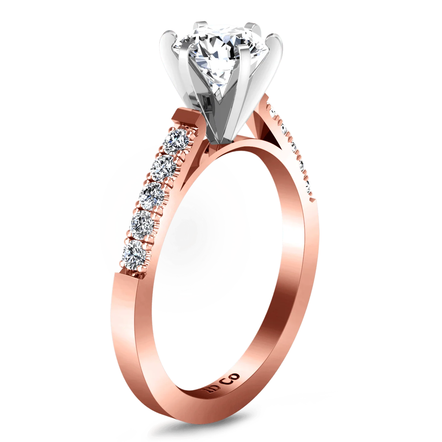 Pave Diamond Engagement Ring Beth 14K Rose Gold - Image 2