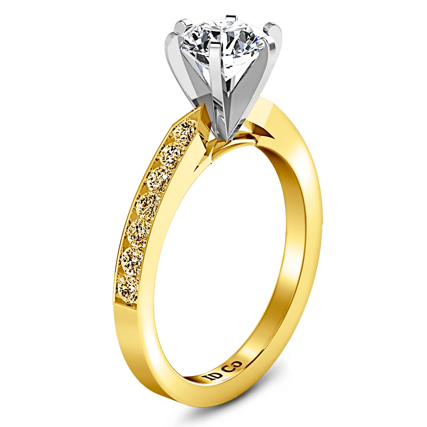 Pave Diamond EngagementRing Bianca 14K Yellow Gold - Image 2