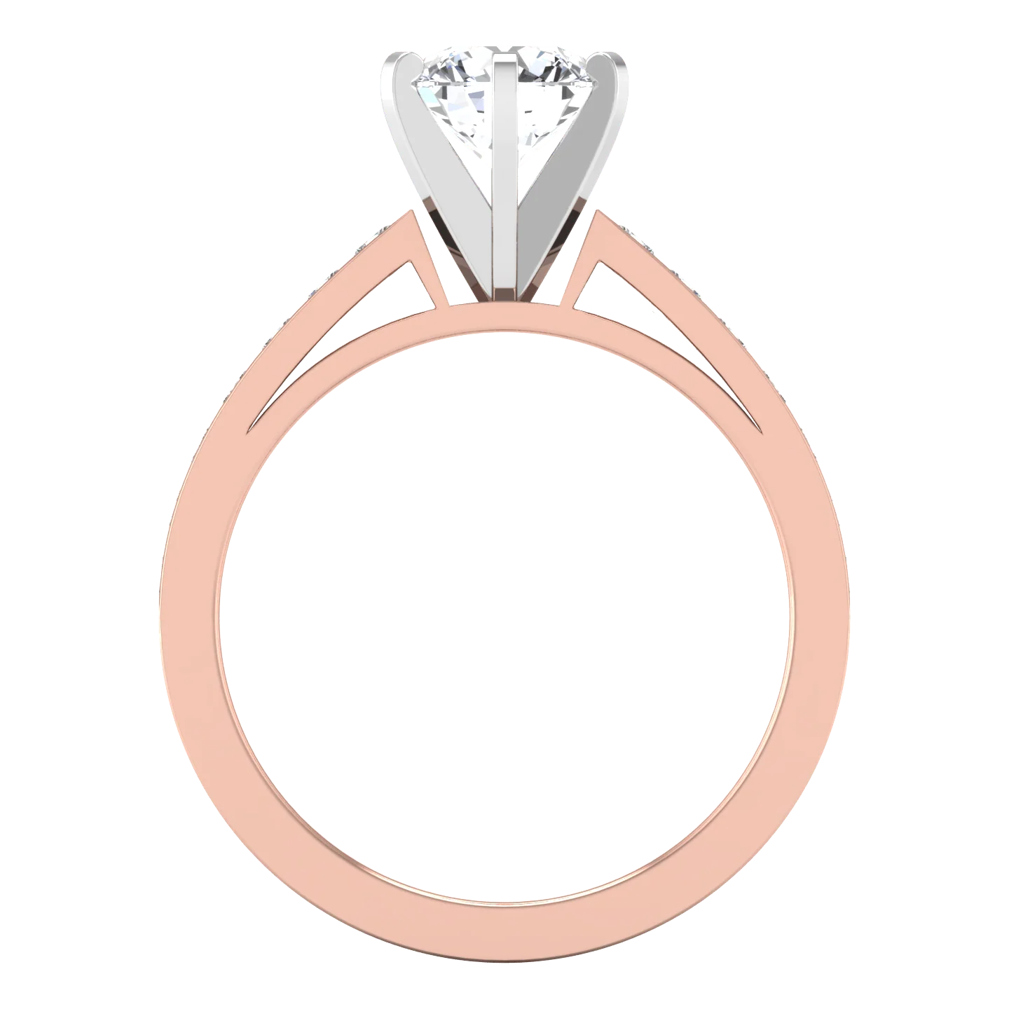 Pave Diamond Engagement Ring Calla 14K Rose Gold - Image 3