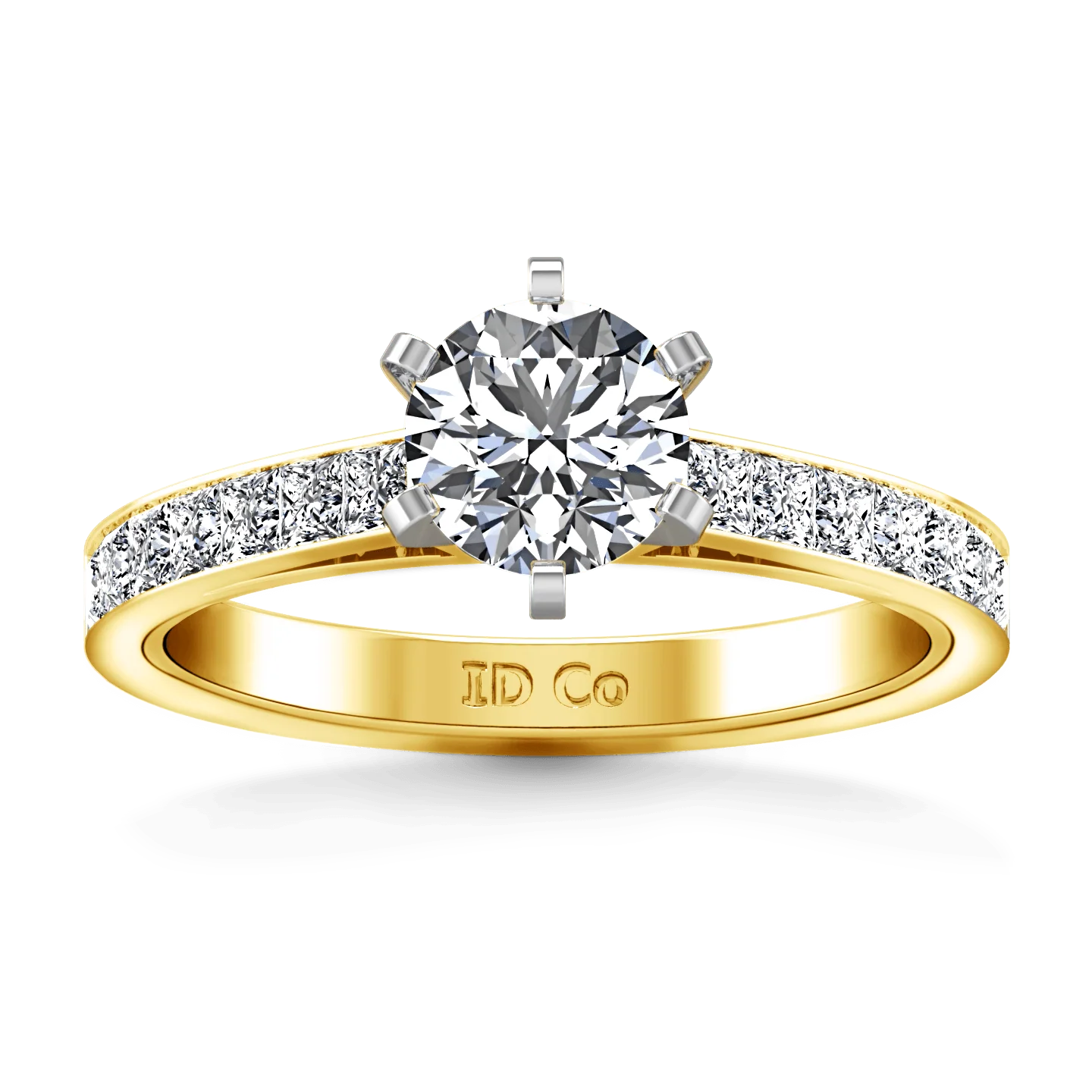 Pave Diamond EngagementRing Calla 14K Yellow Gold