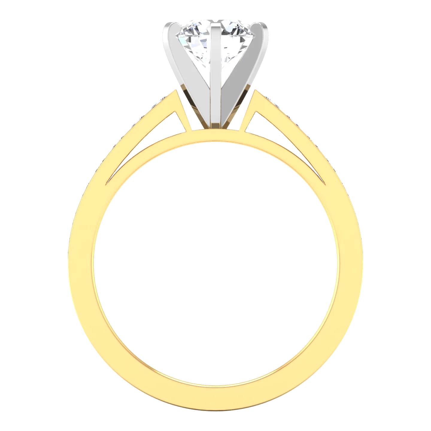 Pave Diamond EngagementRing Calla 14K Yellow Gold - Image 3