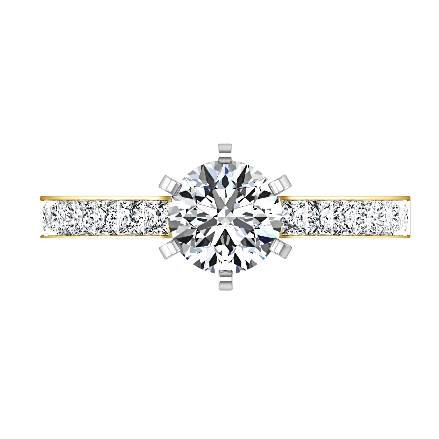 Pave Diamond EngagementRing Calla 14K Yellow Gold - Image 4