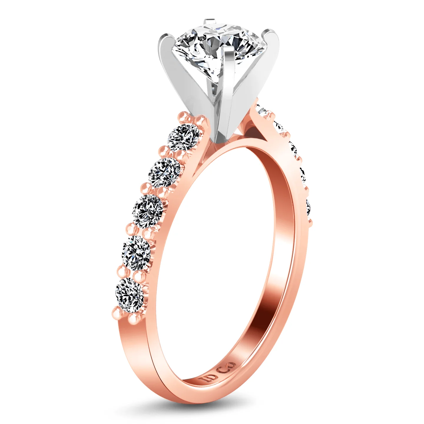 Pave Diamond Engagement Ring Cherish 14K Rose Gold - Image 2