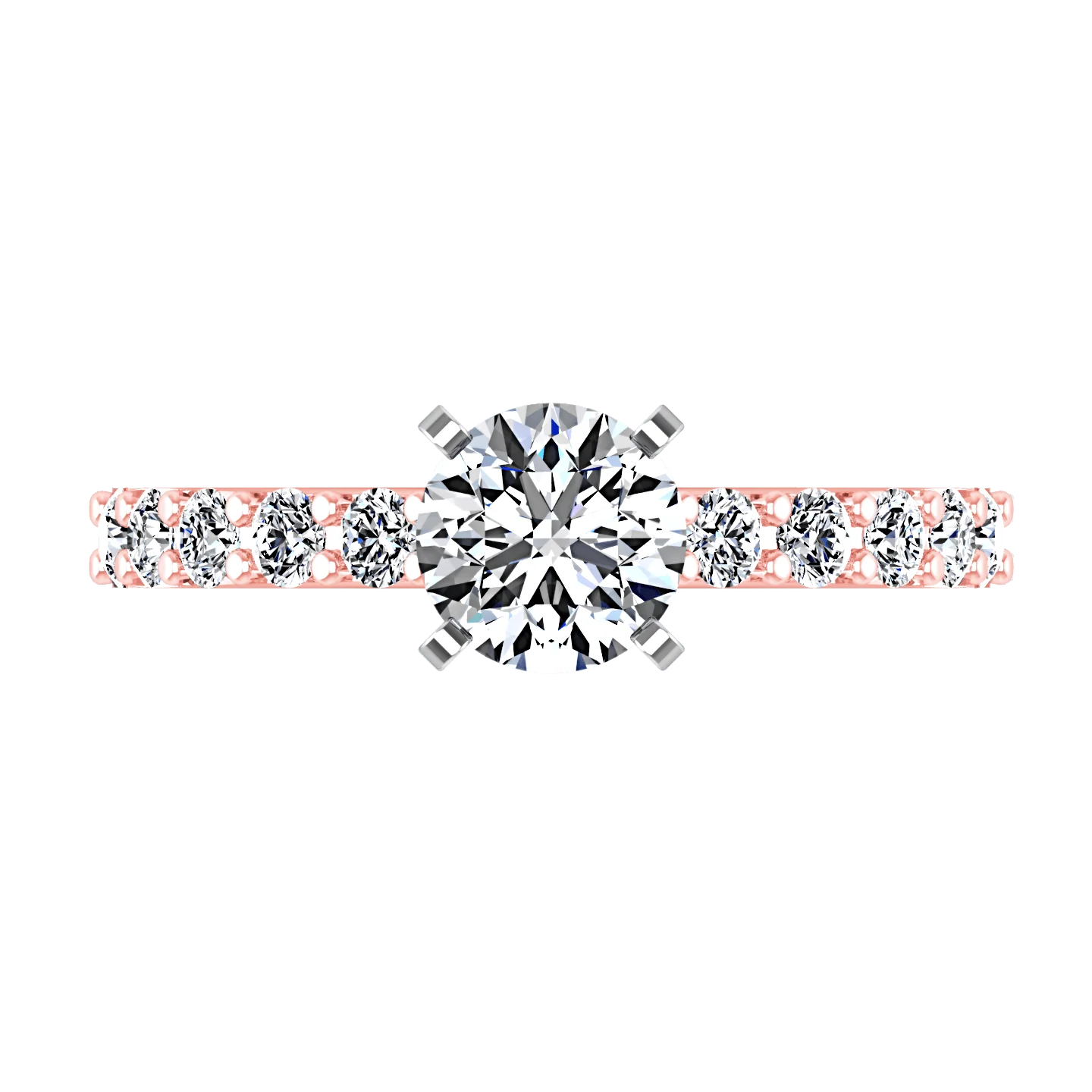 Pave Diamond Engagement Ring Cherish 14K Rose Gold - Image 3