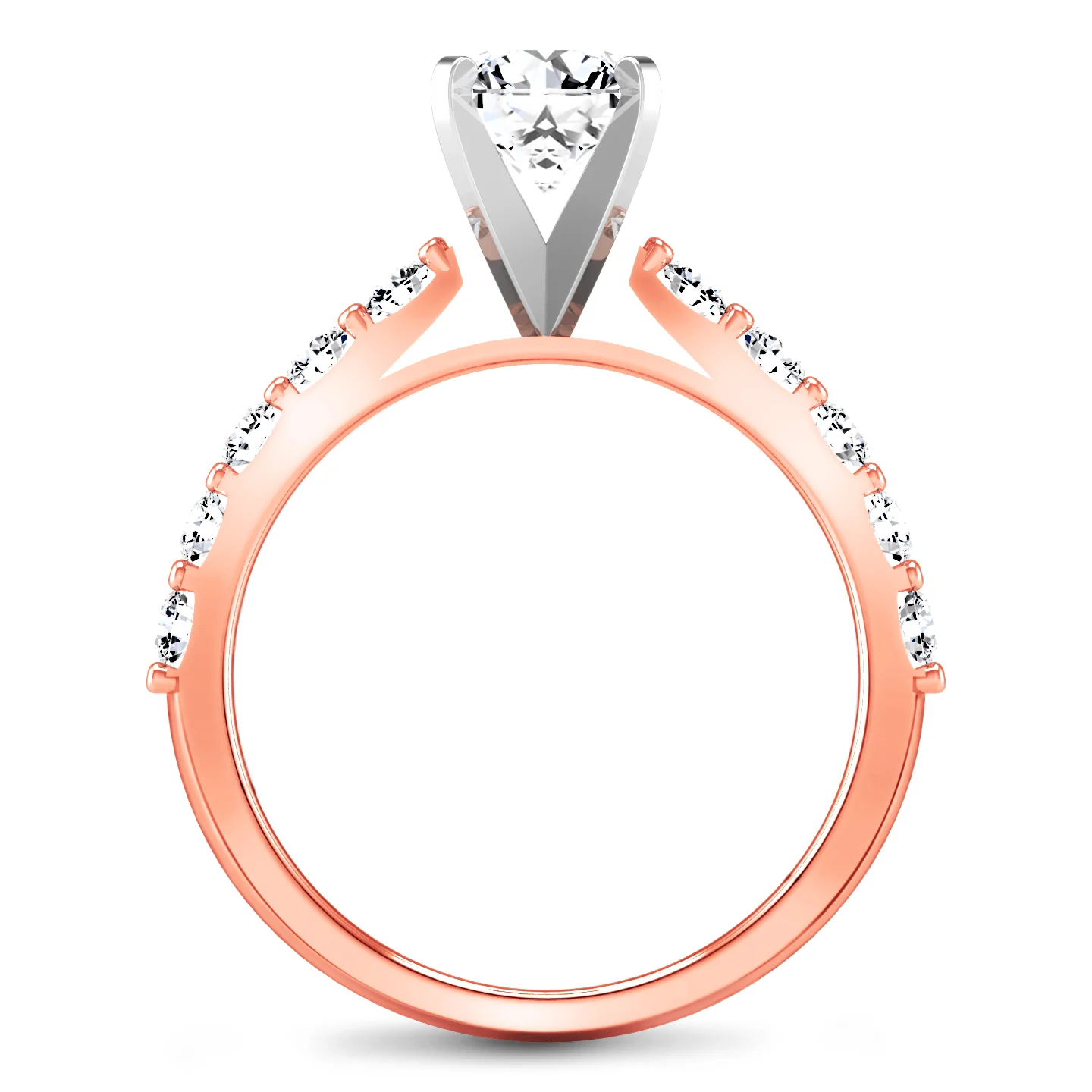 Pave Diamond Engagement Ring Cherish 14K Rose Gold - Image 4