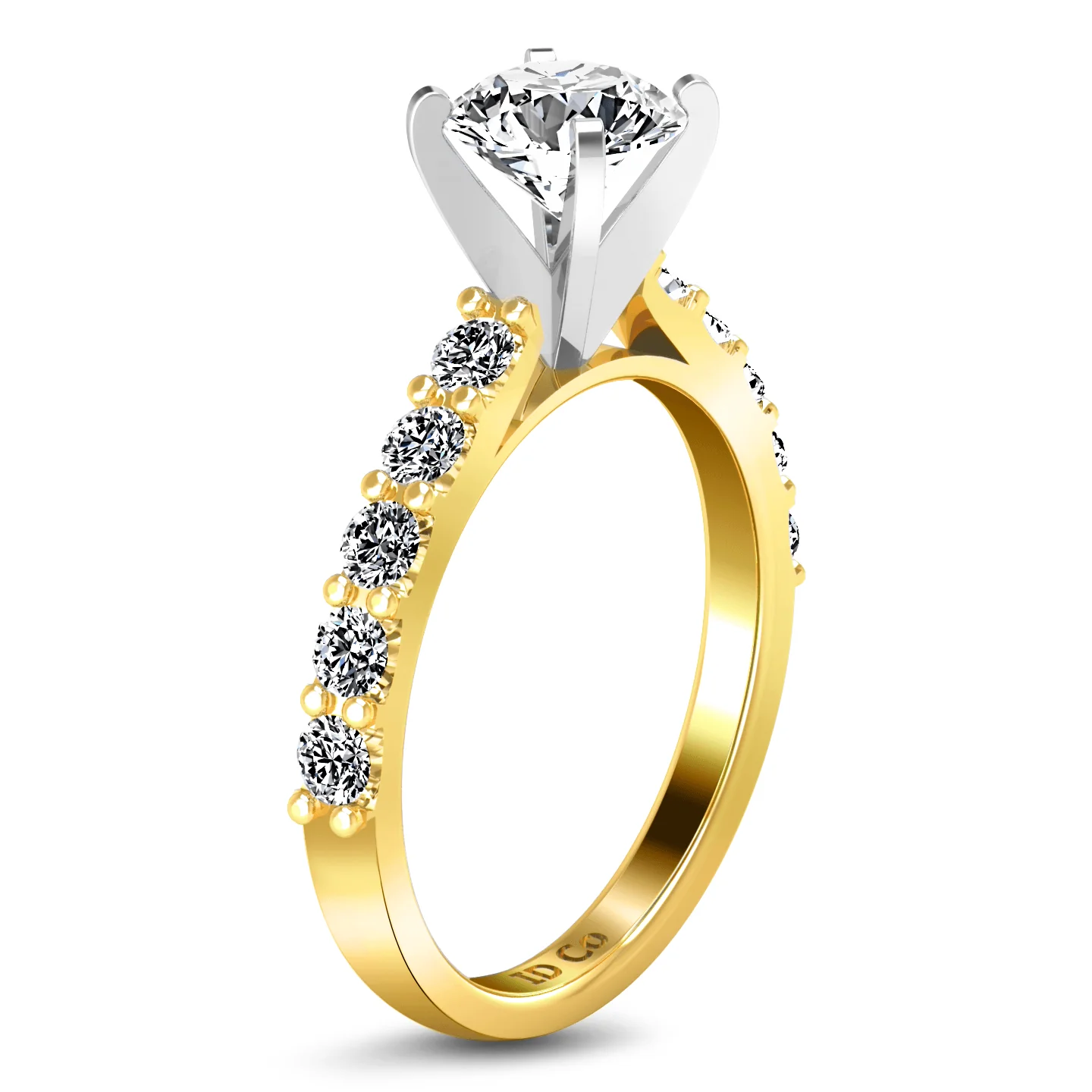 Pave Diamond EngagementRing Cherish 14K Yellow Gold - Image 2