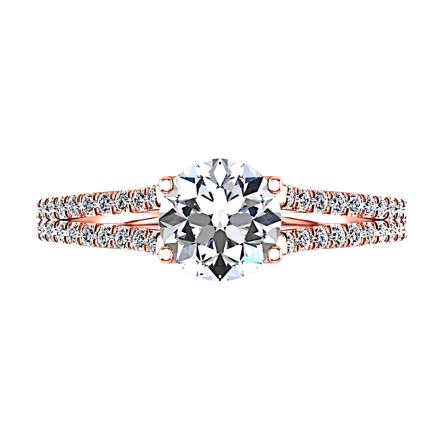 Pave Diamond Engagement Ring Dream 14K Rose Gold - Image 3