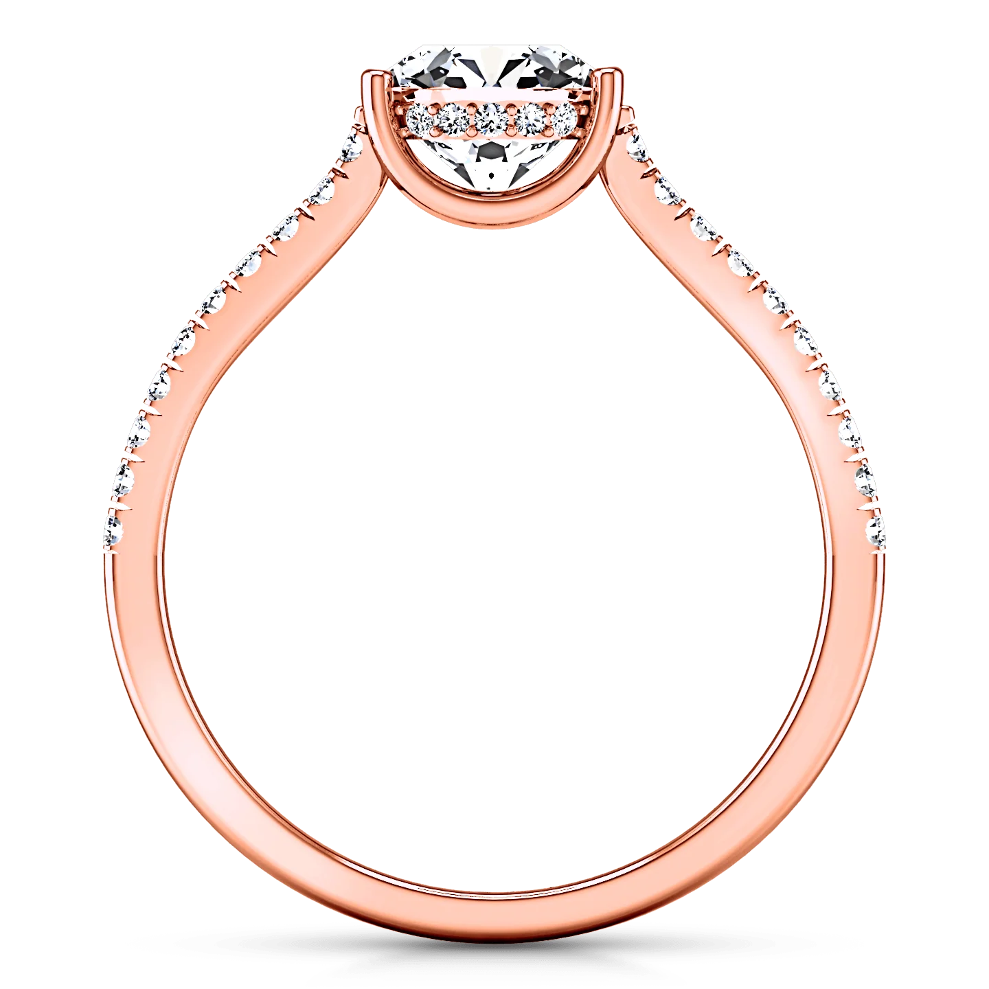 Pave Diamond Engagement Ring Dream 14K Rose Gold - Image 4