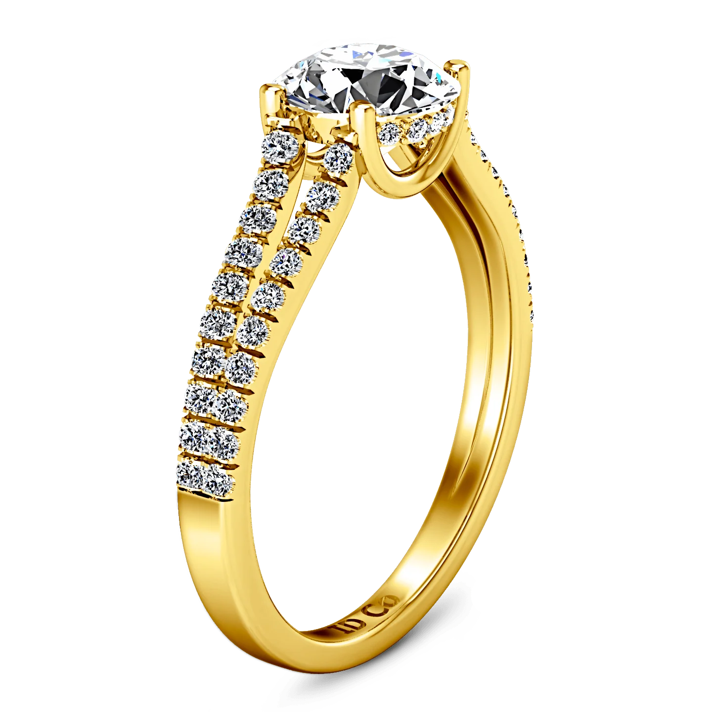 Pave Diamond EngagementRing Dream 14K Yellow Gold - Image 2