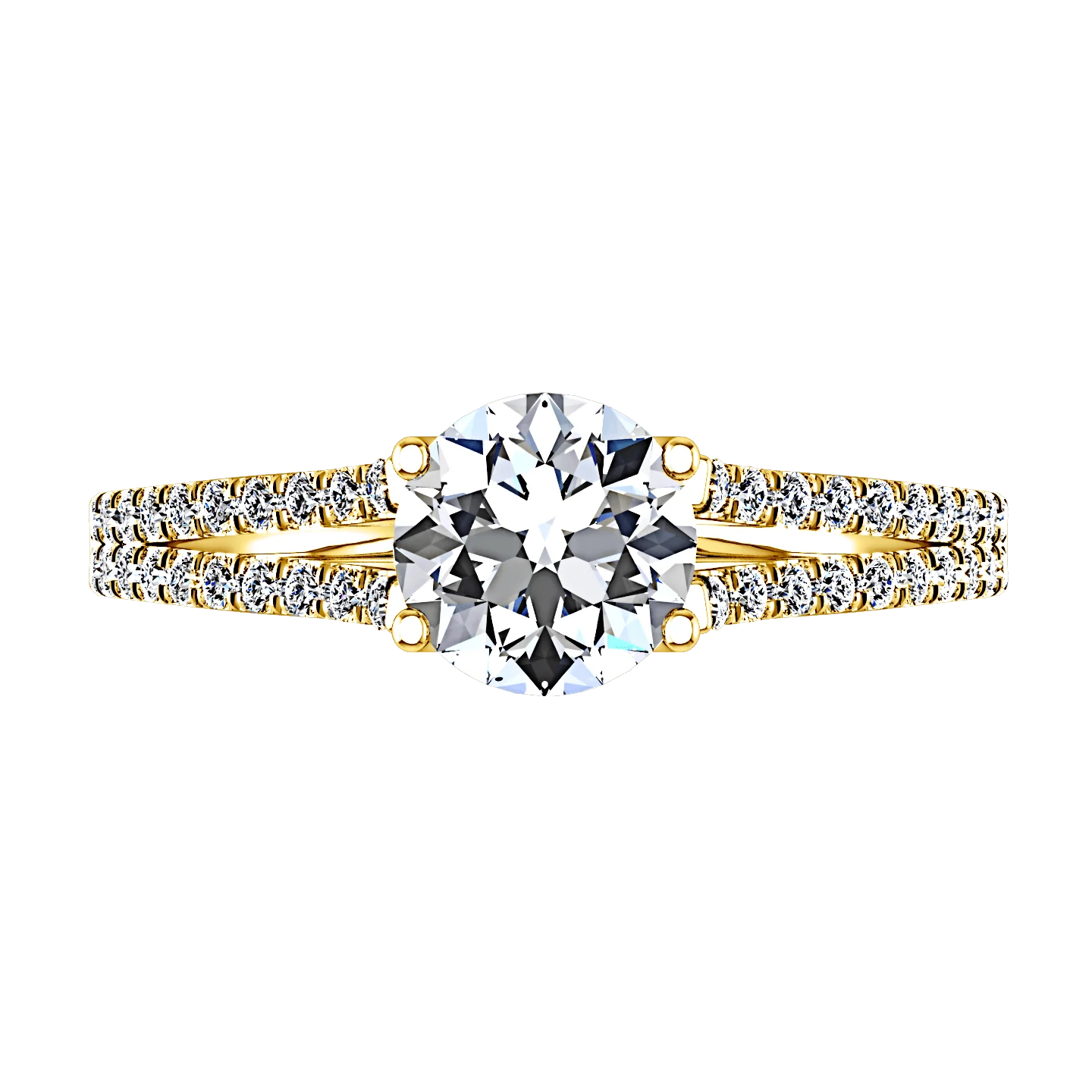 Pave Diamond EngagementRing Dream 14K Yellow Gold - Image 4