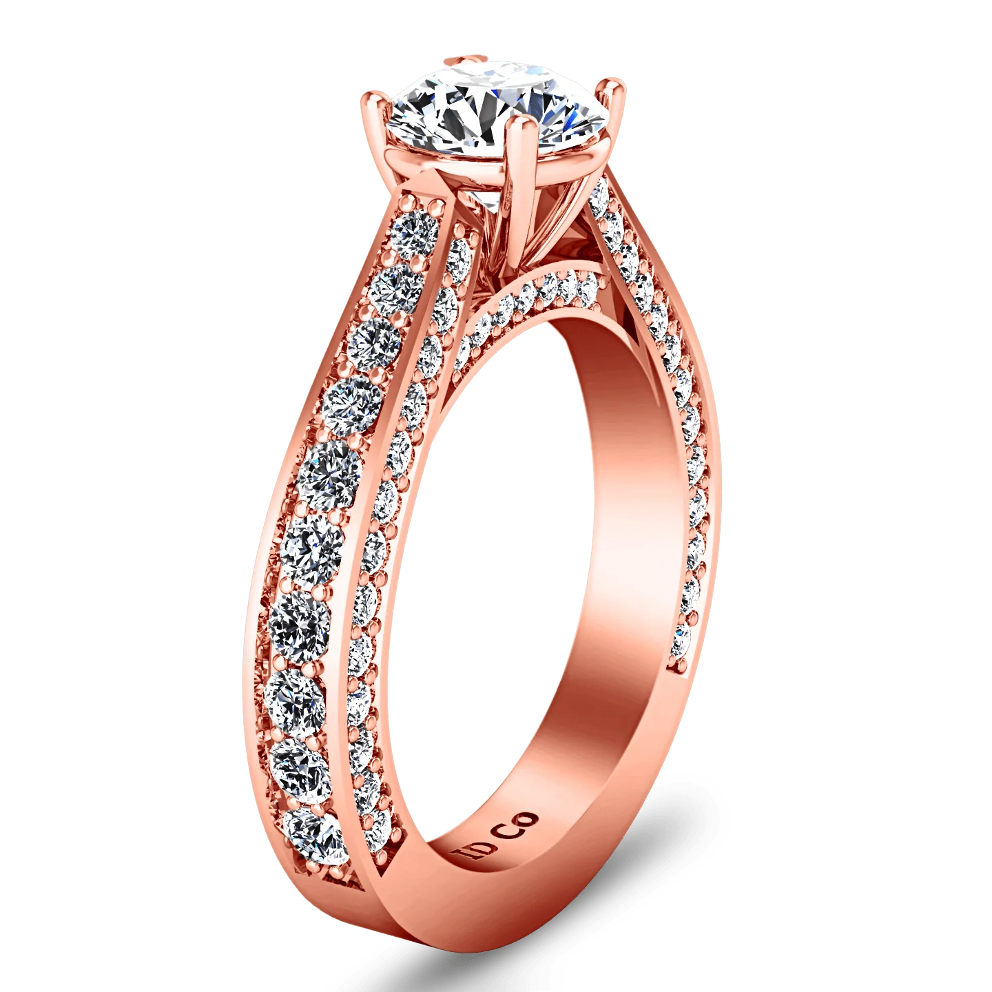 Pave Diamond Engagement Ring Elizabeth 14K Rose Gold - Image 2