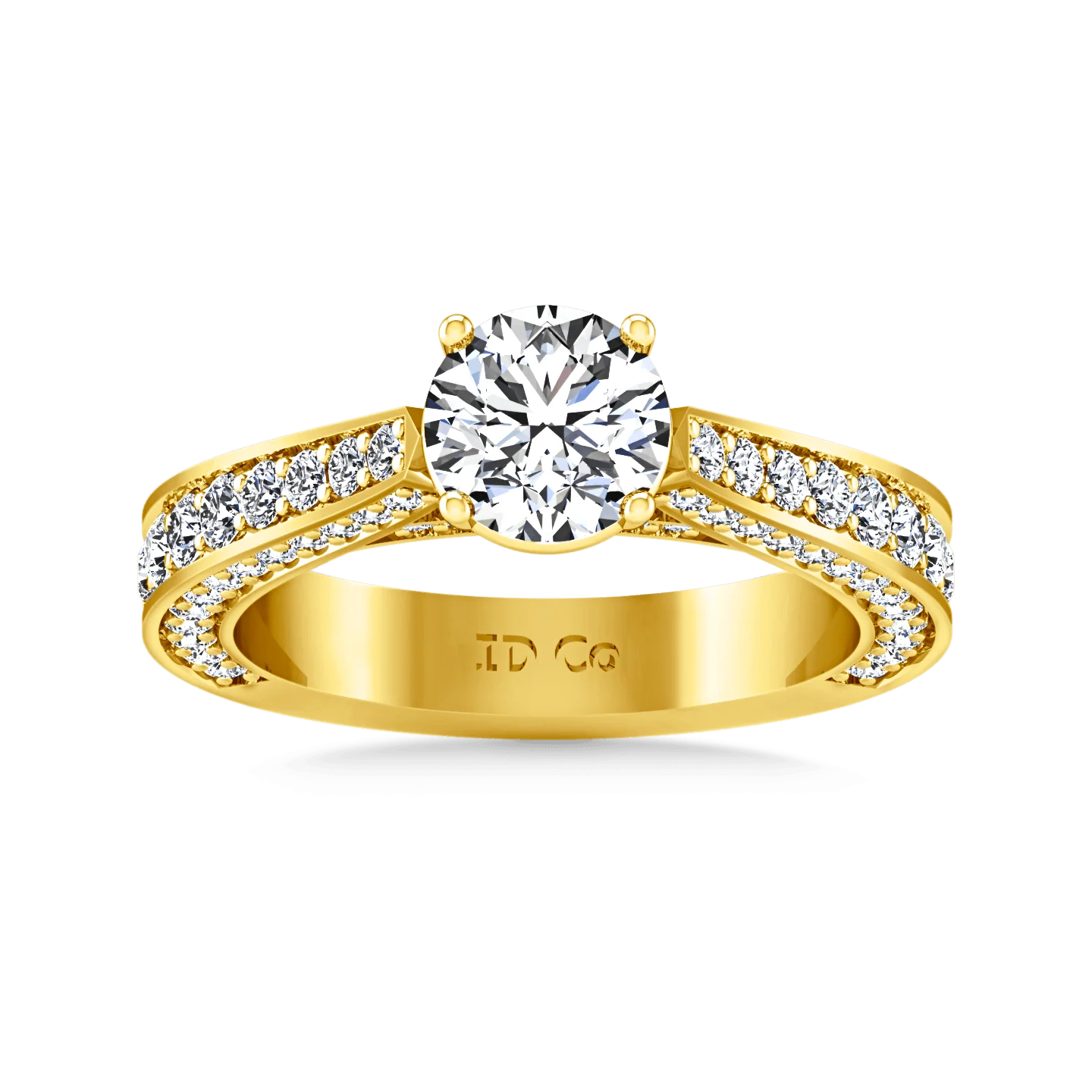 Pave Diamond EngagementRing Elizabeth 14K Yellow Gold