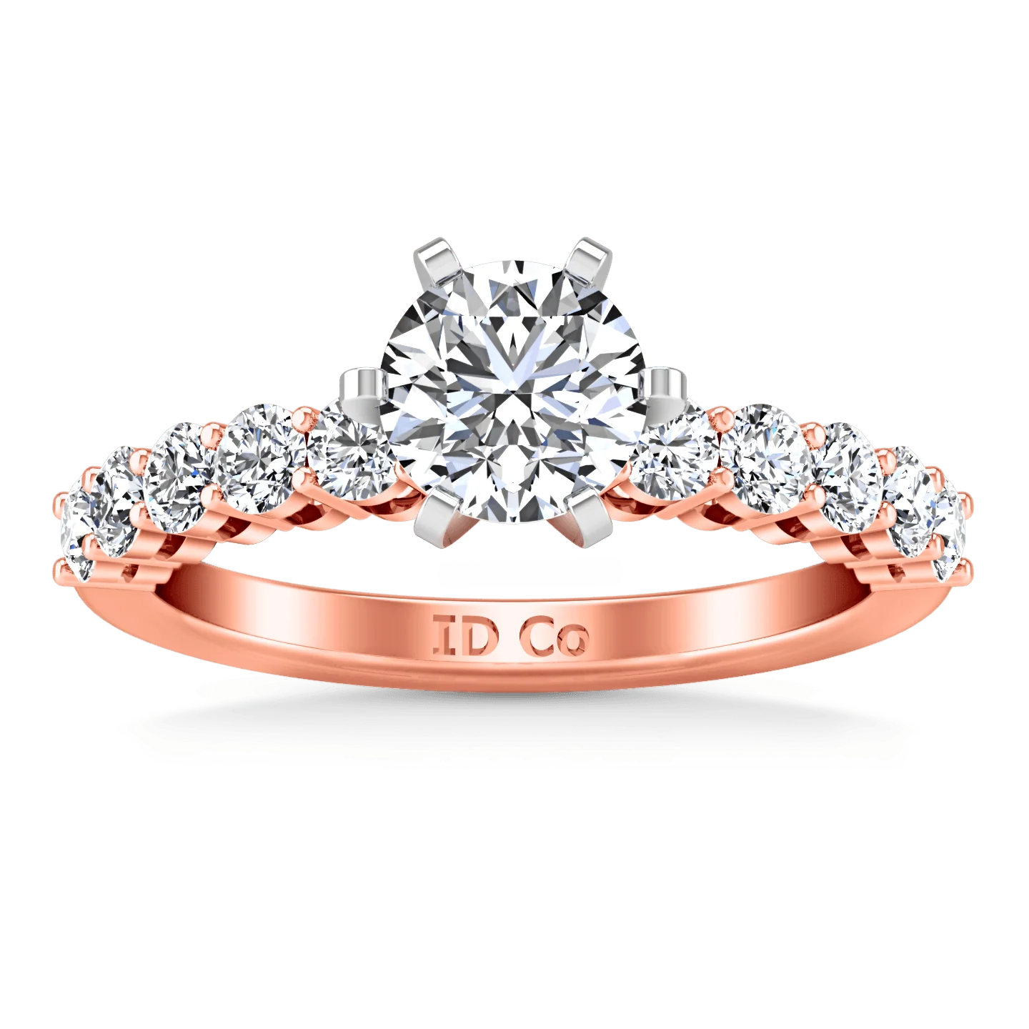 Pave Diamond Engagement Ring Fleur 14K Rose Gold