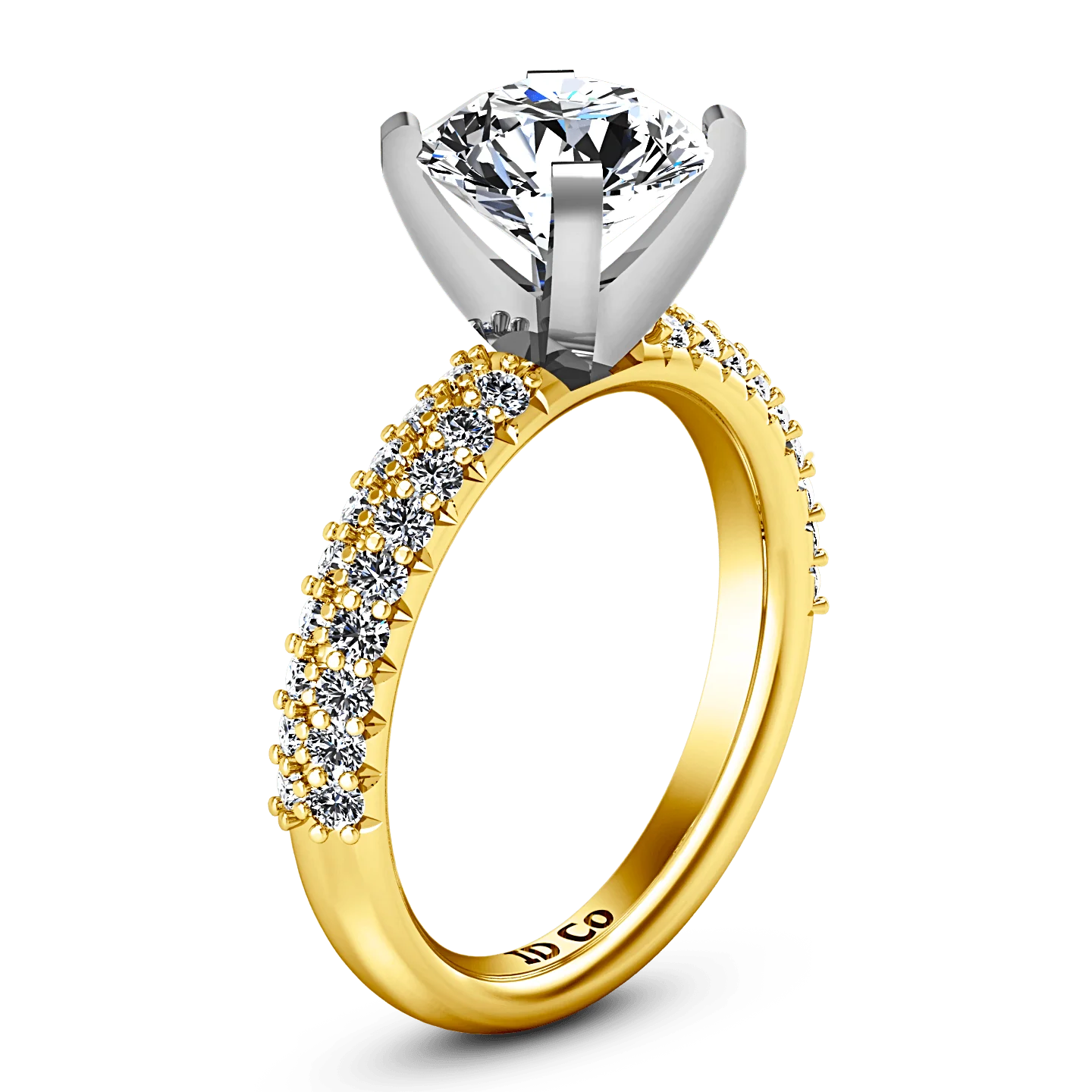 Pave Diamond EngagementRing Gardenia 14K Yellow Gold - Image 2