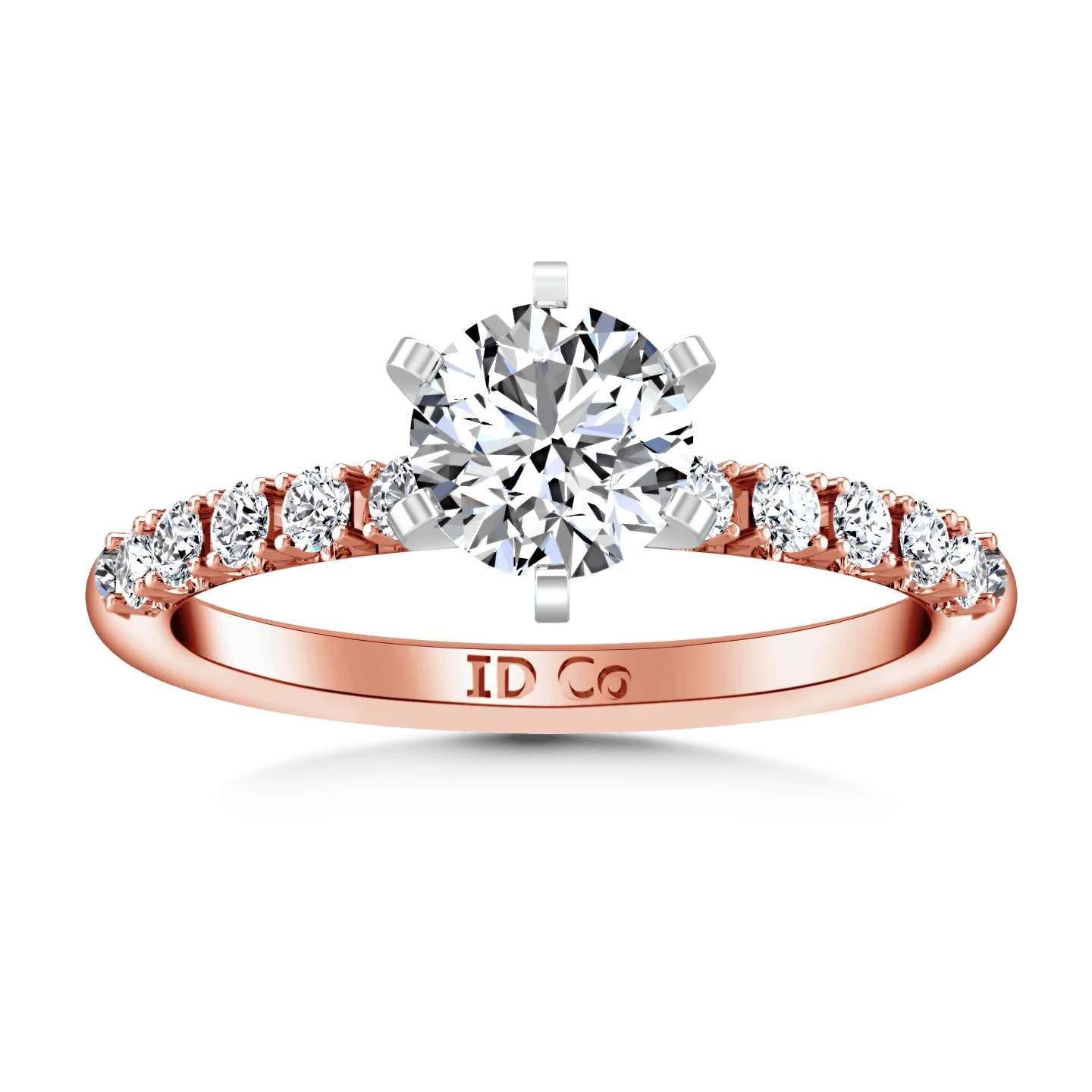 Pave Diamond Engagement Ring Grace 14K Rose Gold