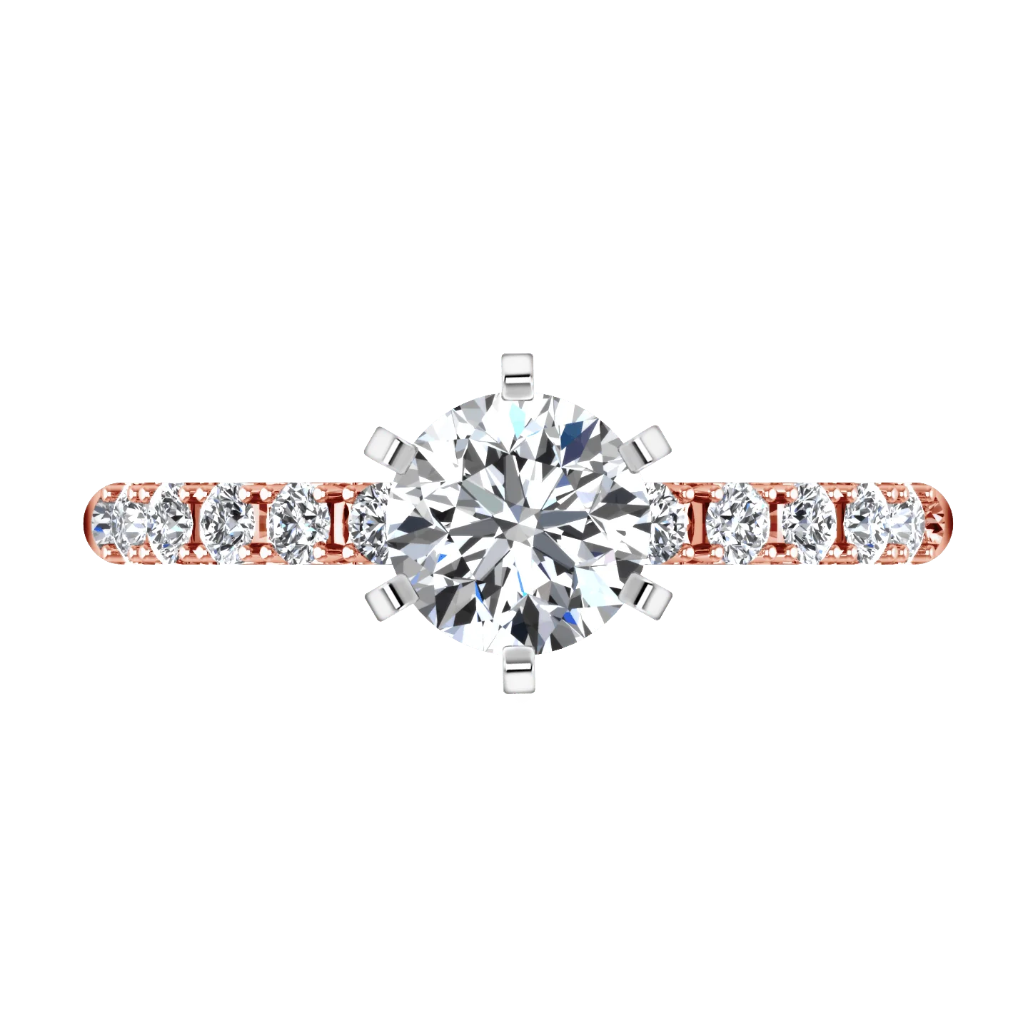 Pave Diamond Engagement Ring Grace 14K Rose Gold - Image 4