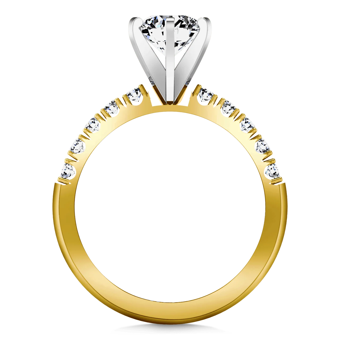 Pave Diamond EngagementRing Grace 14K Yellow Gold - Image 3