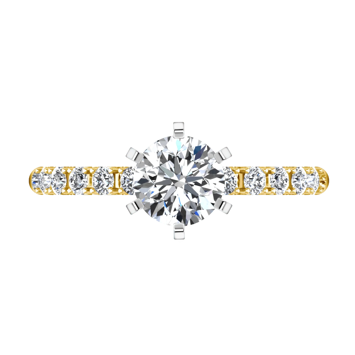 Pave Diamond EngagementRing Grace 14K Yellow Gold - Image 4