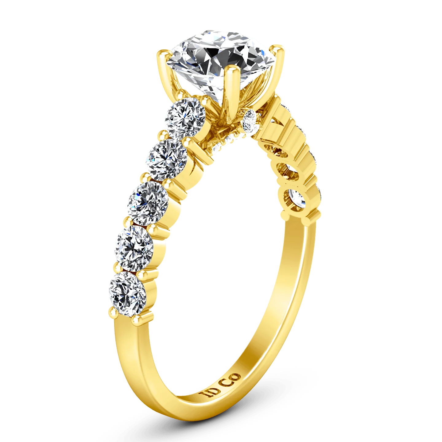 Pave Diamond EngagementRing Grande 14K Yellow Gold - Image 2