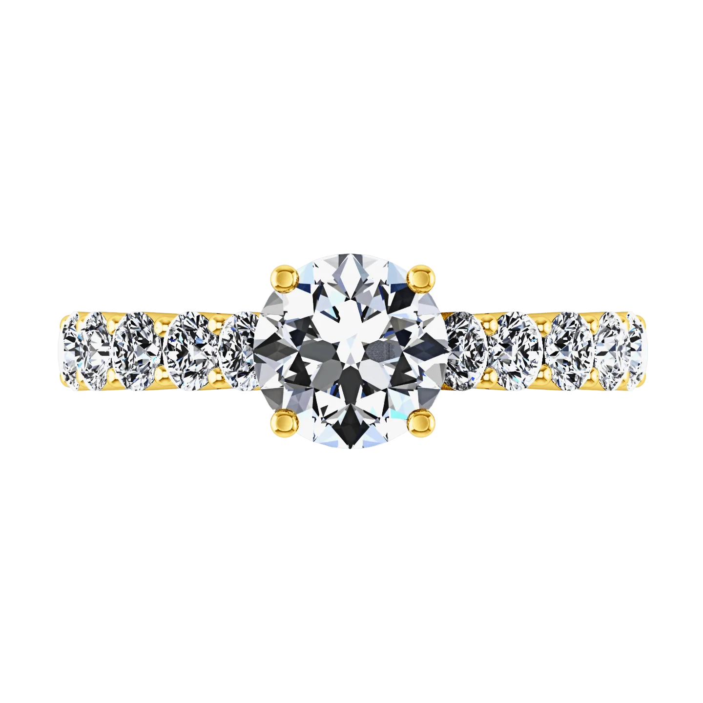 Pave Diamond EngagementRing Grande 14K Yellow Gold - Image 4