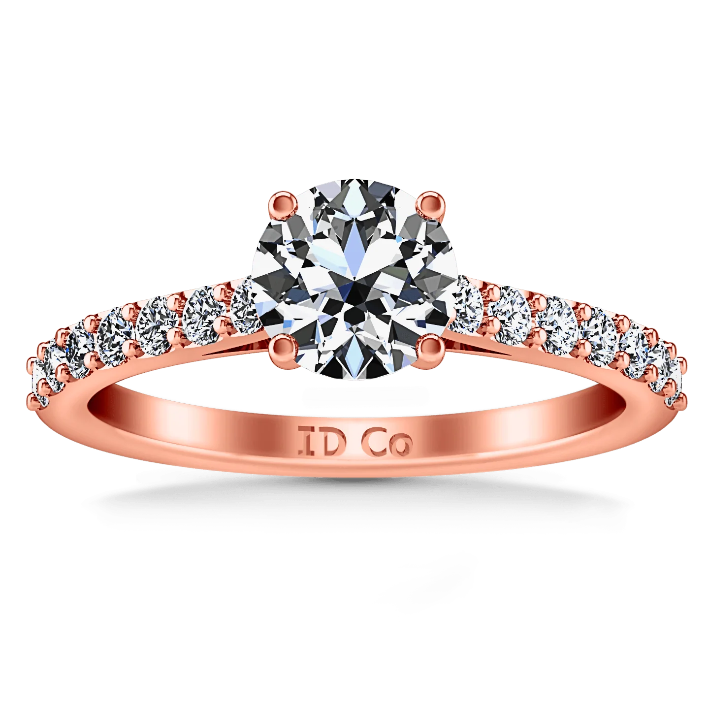 Pave Diamond Engagement Ring Harmoney 14K Rose Gold
