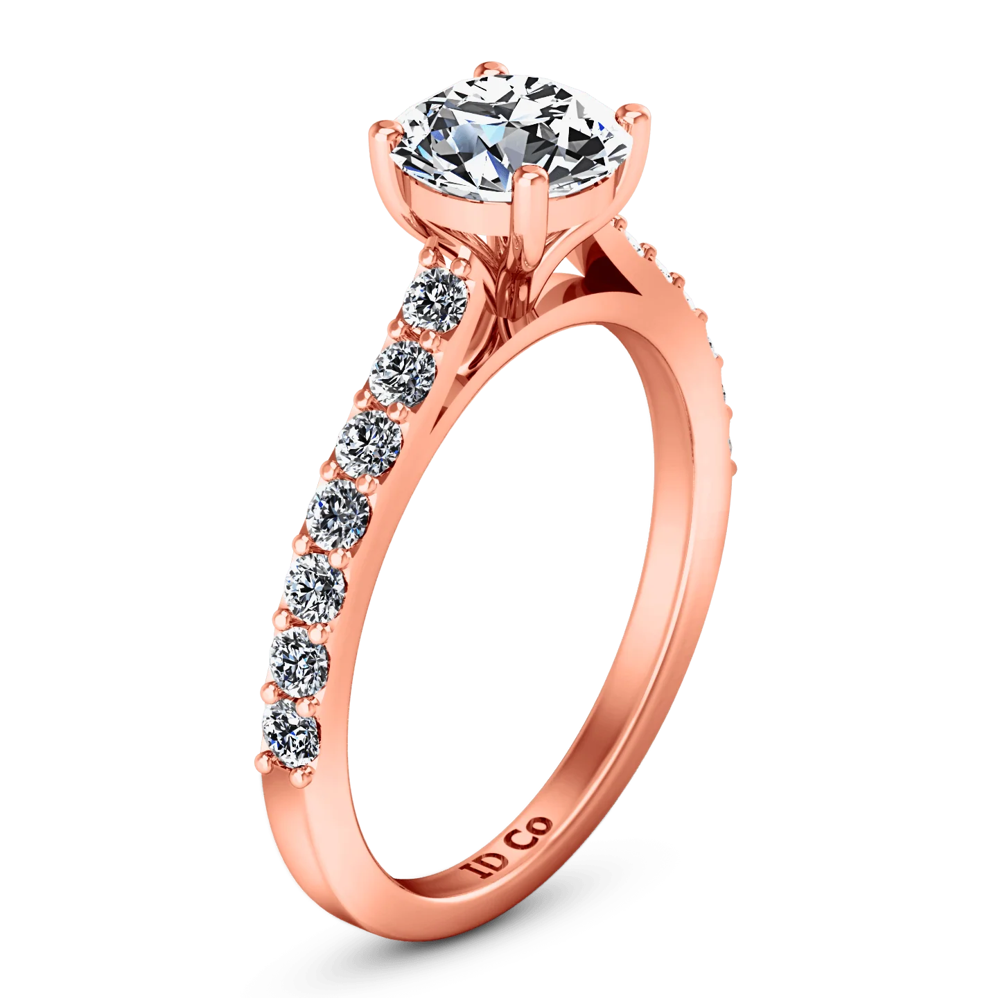 Pave Diamond Engagement Ring Harmoney 14K Rose Gold - Image 2