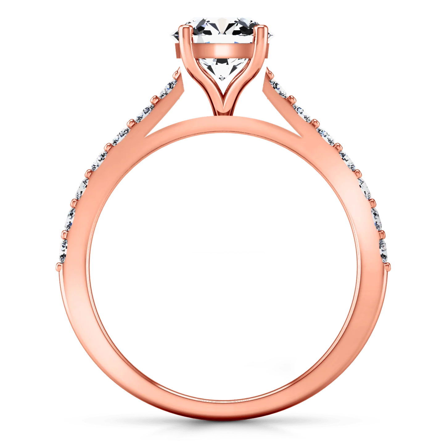 Pave Diamond Engagement Ring Harmoney 14K Rose Gold - Image 3