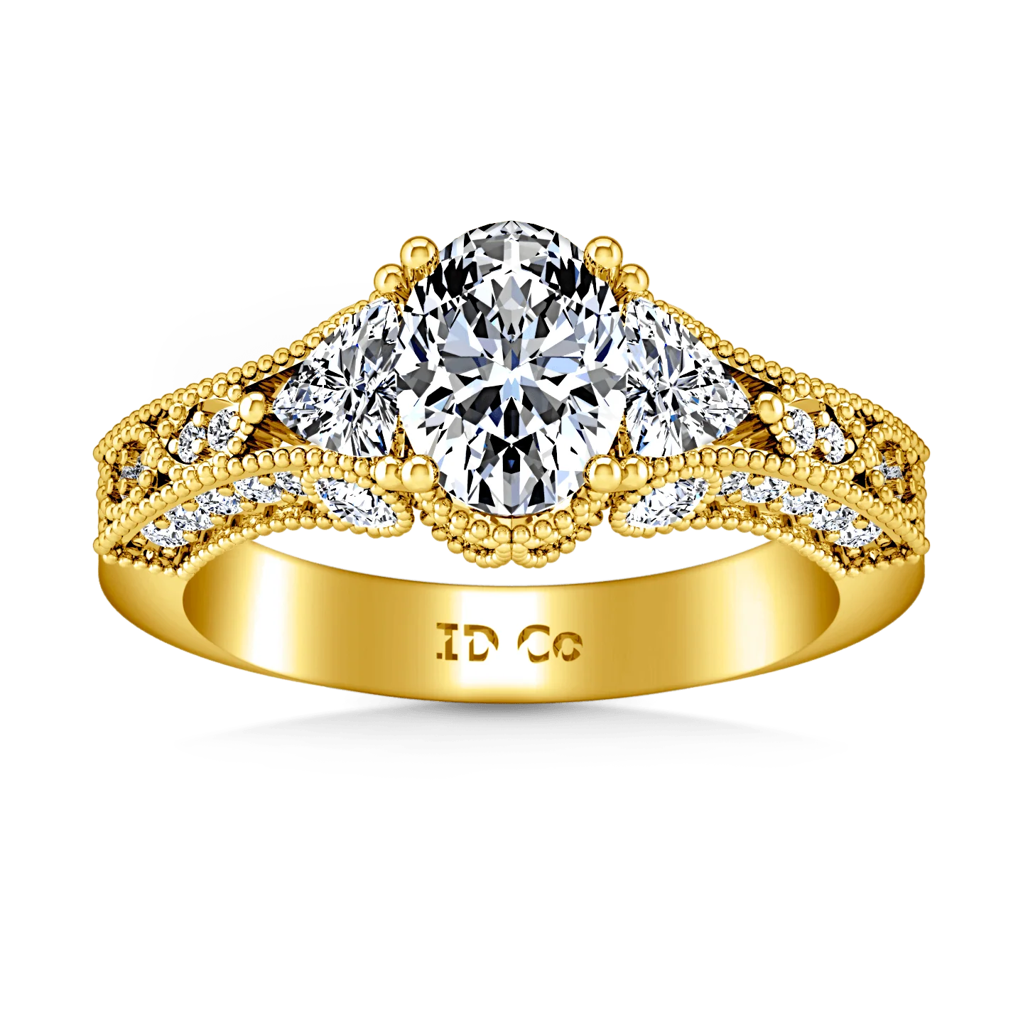 Pave Diamond EngagementRing Heritage 14K Yellow Gold