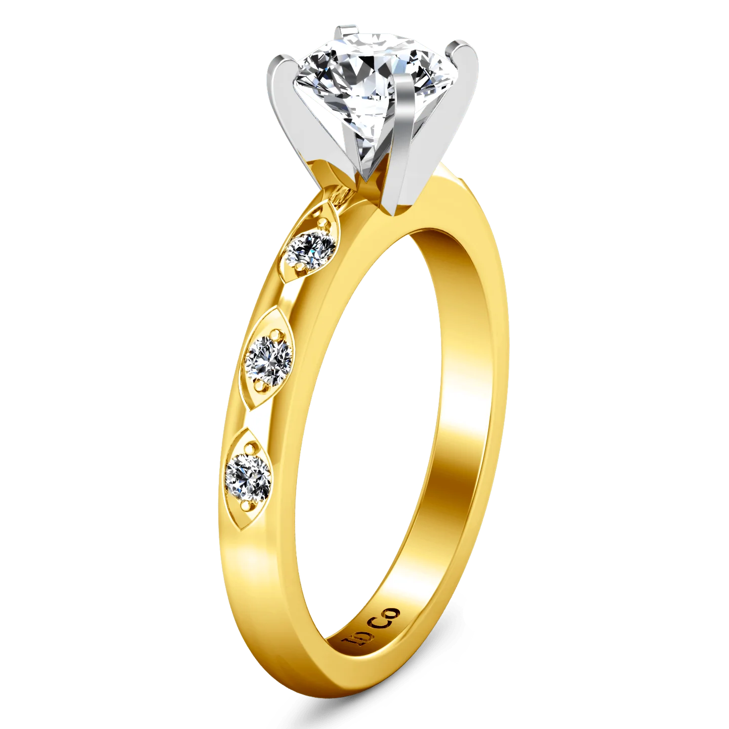 Pave Diamond EngagementRing Jazz 14K Yellow Gold - Image 2