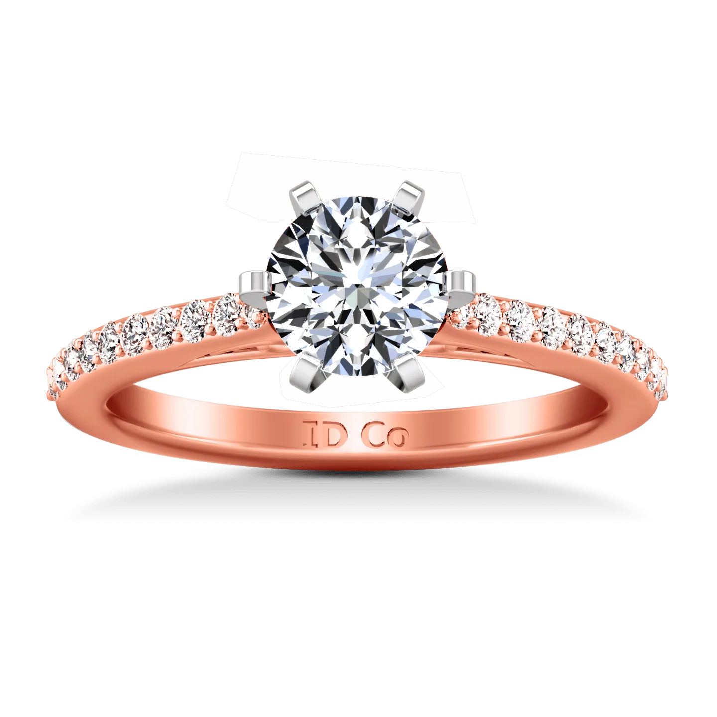 Pave Diamond Engagement Ring Juliette 14K Rose Gold