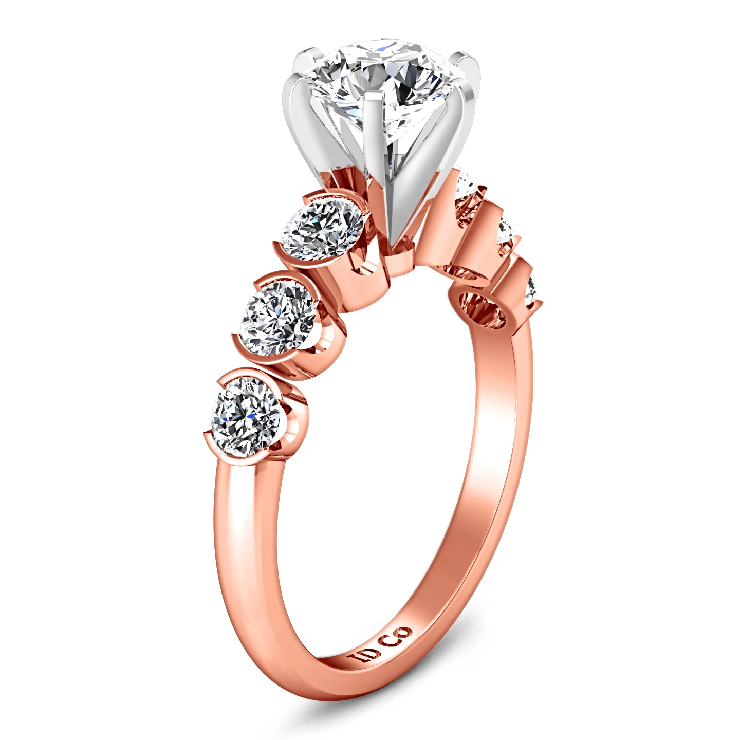 Pave Diamond Engagement Ring Karen 14K Rose Gold - Image 2