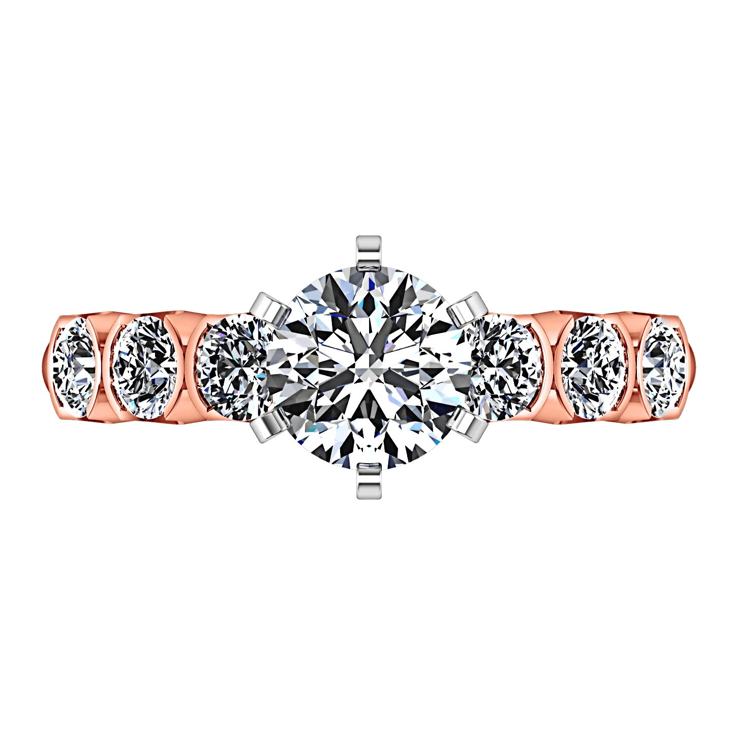 Pave Diamond Engagement Ring Karen 14K Rose Gold - Image 3