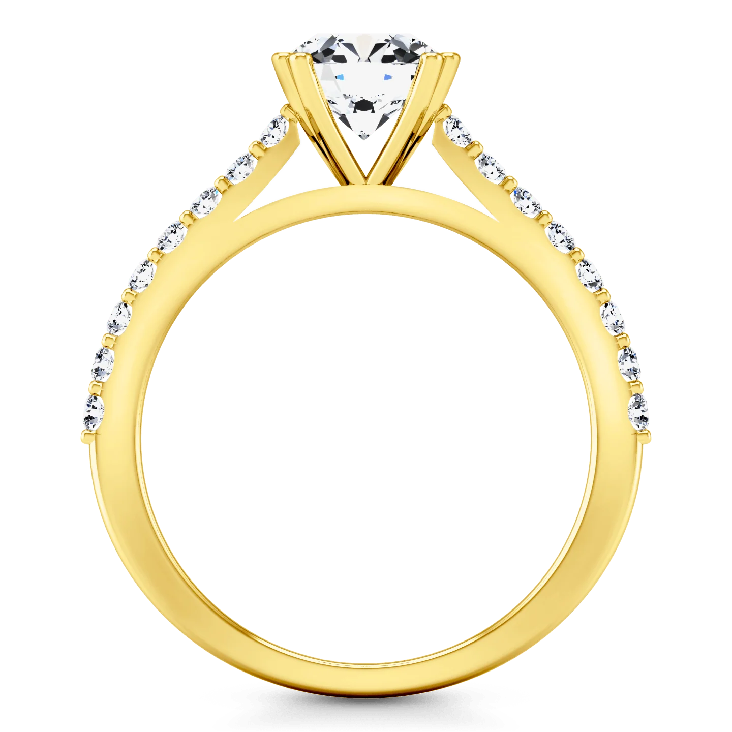 Pave Diamond EngagementRing Legacy 14K Yellow Gold - Image 3