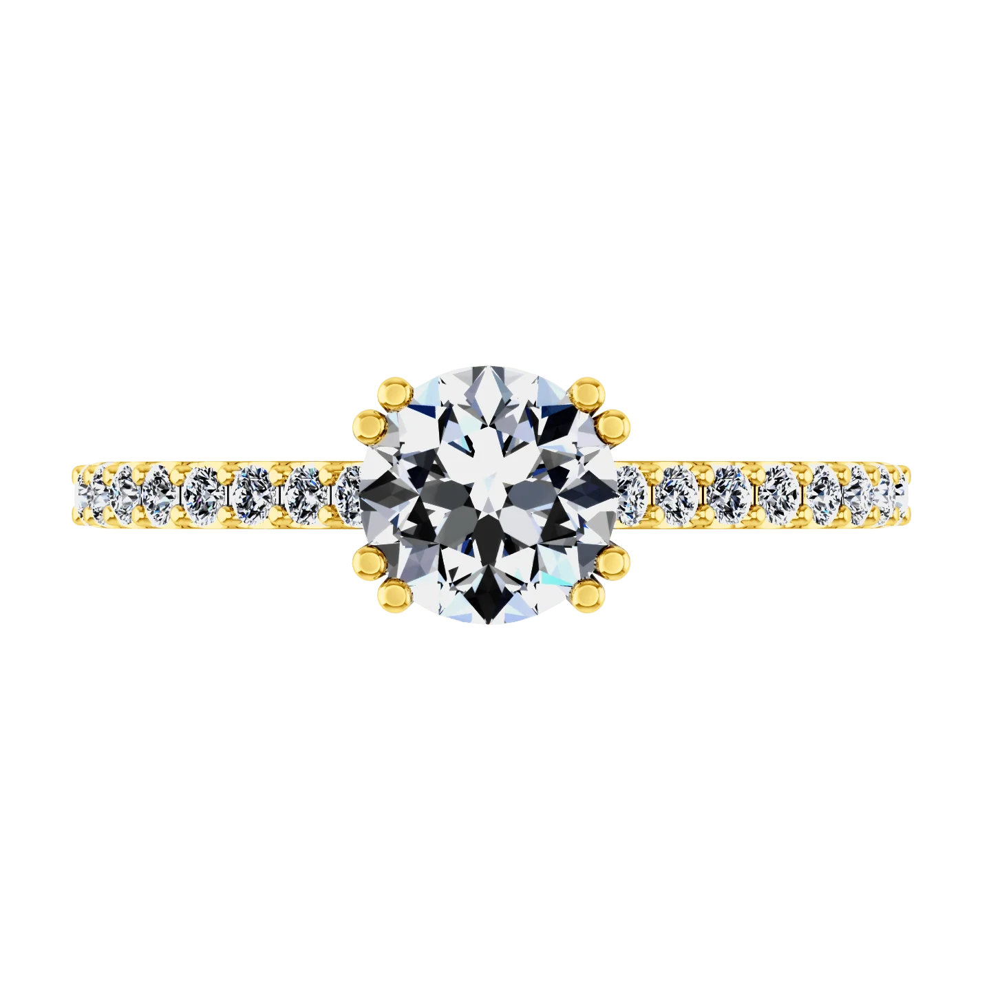 Pave Diamond EngagementRing Legacy 14K Yellow Gold - Image 4
