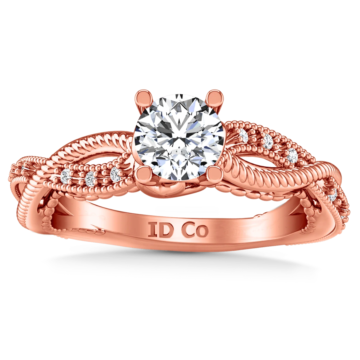 Pave Diamond Engagement Ring Maeve 14K Rose Gold