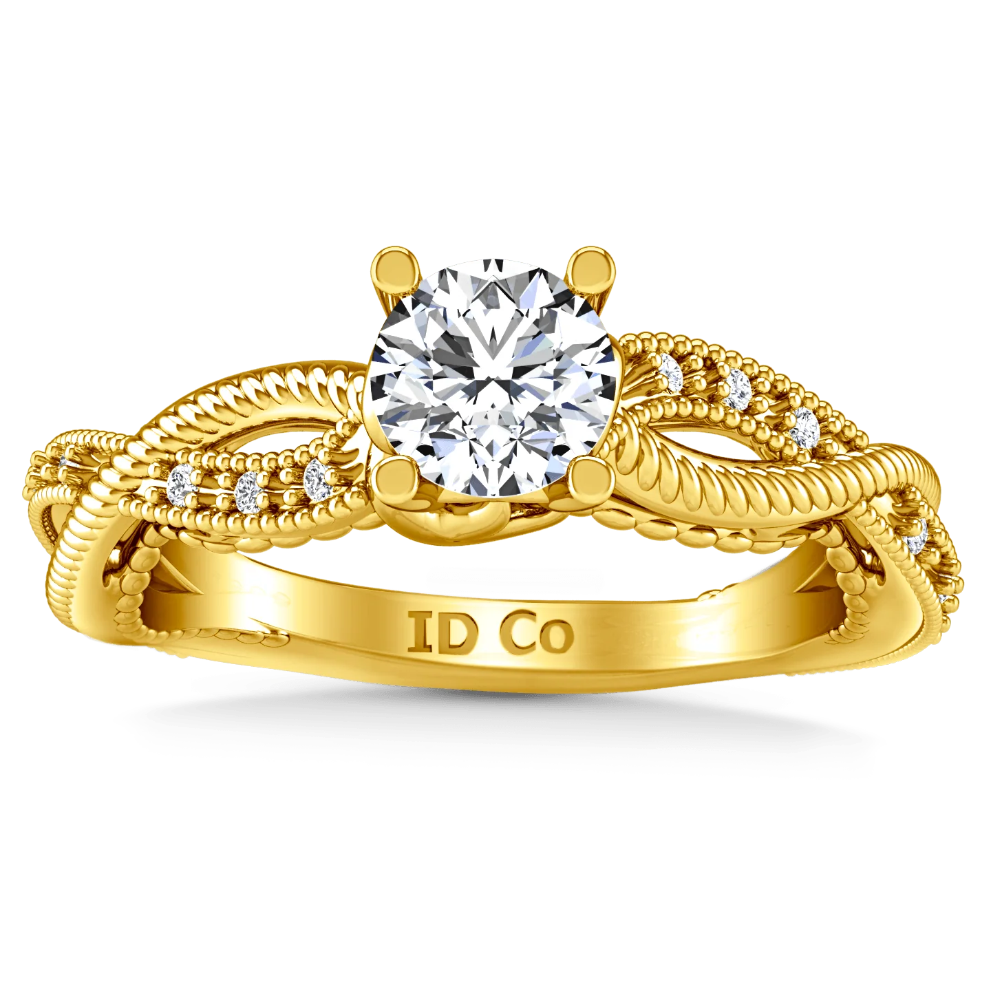 Pave Diamond EngagementRing Maeve 14K Yellow Gold