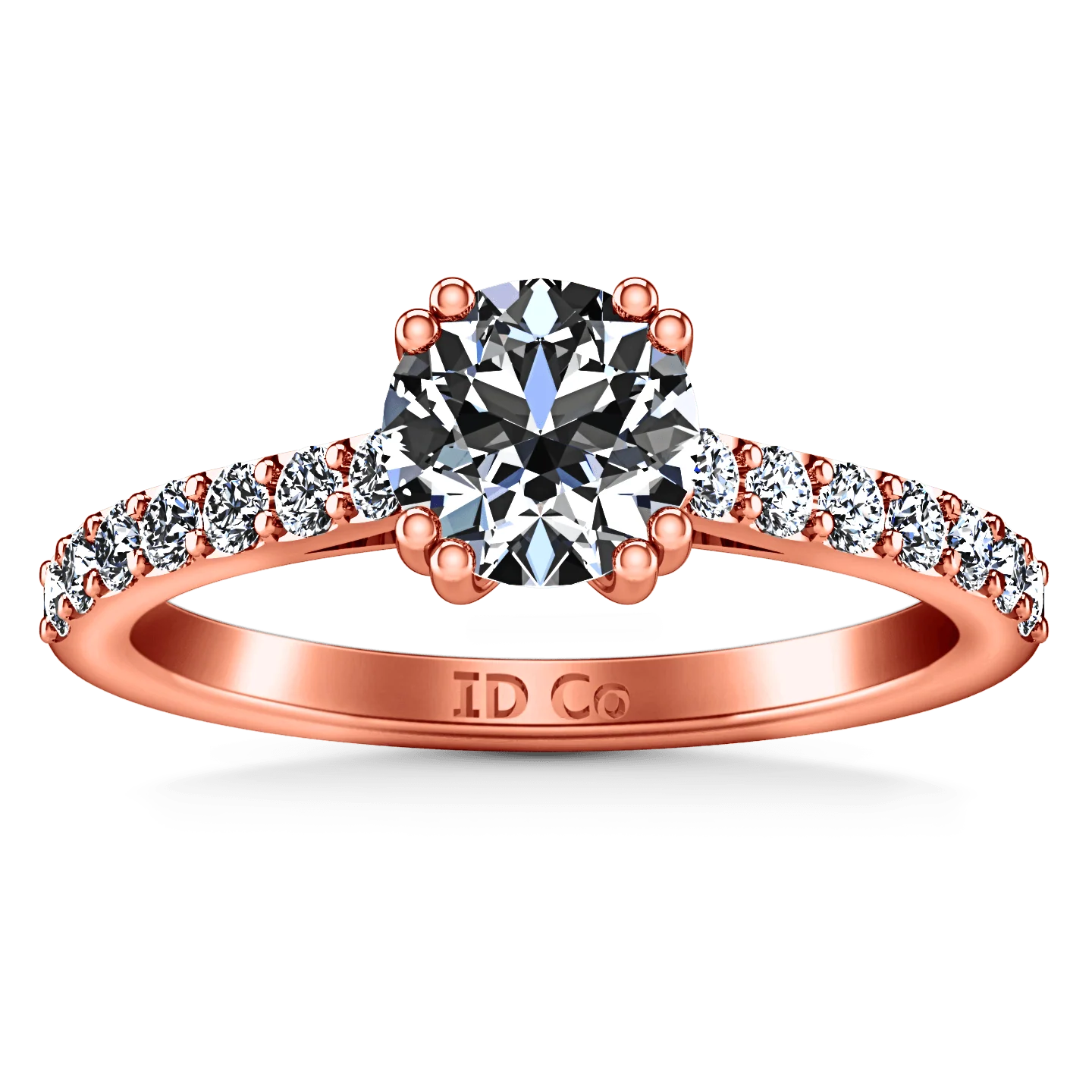 Pave Diamond Engagement Ring Michelle 14K Rose Gold
