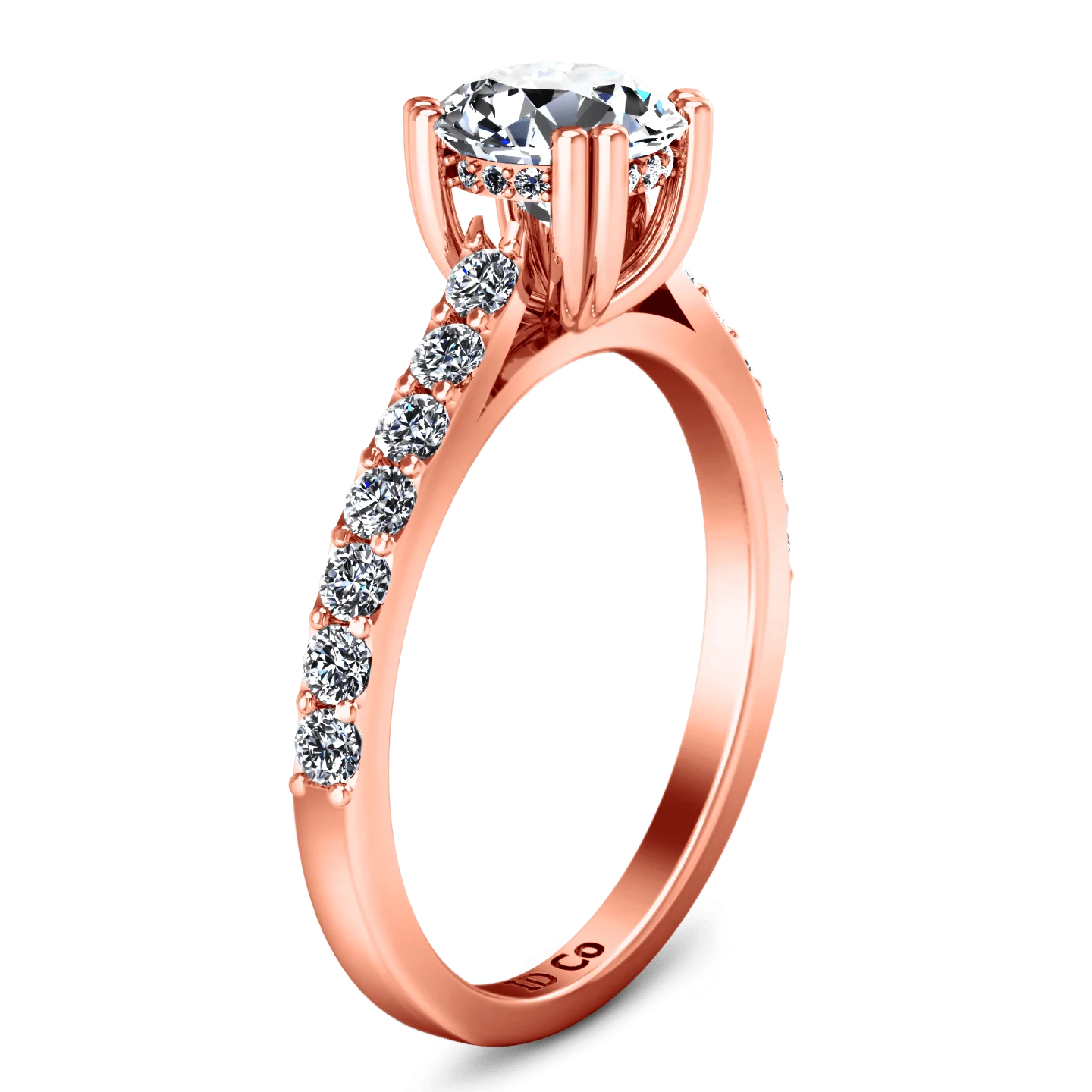 Pave Diamond Engagement Ring Michelle 14K Rose Gold - Image 2