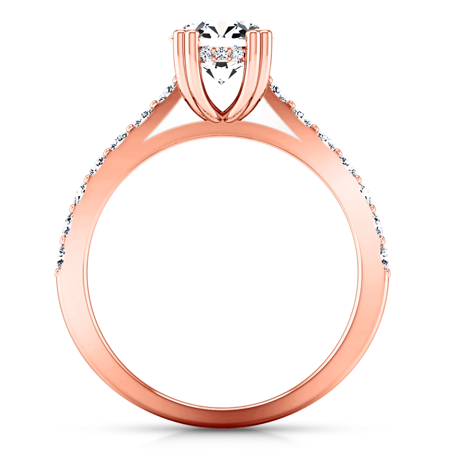 Pave Diamond Engagement Ring Michelle 14K Rose Gold - Image 3