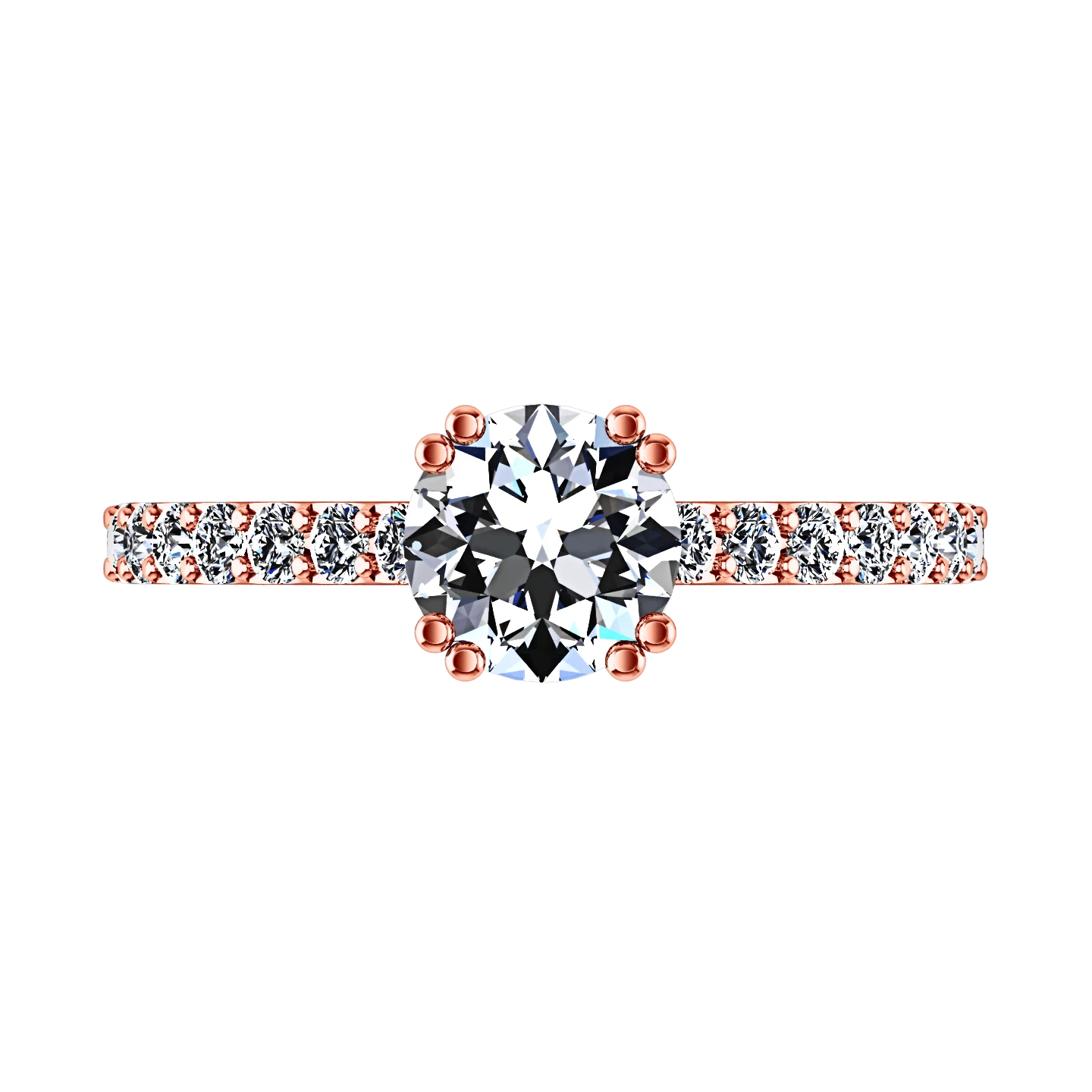 Pave Diamond Engagement Ring Michelle 14K Rose Gold - Image 4