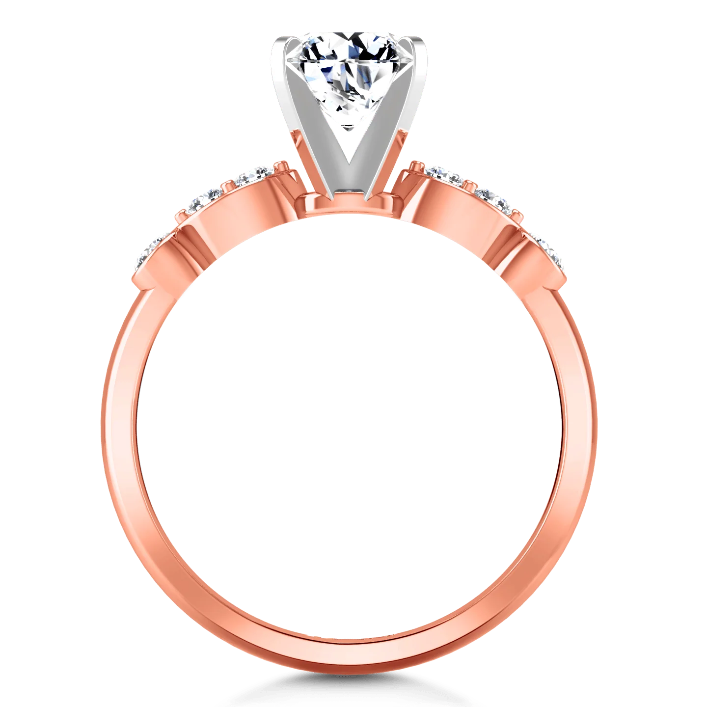 Pave Diamond Engagement Ring Rachel 14K Rose Gold - Image 4