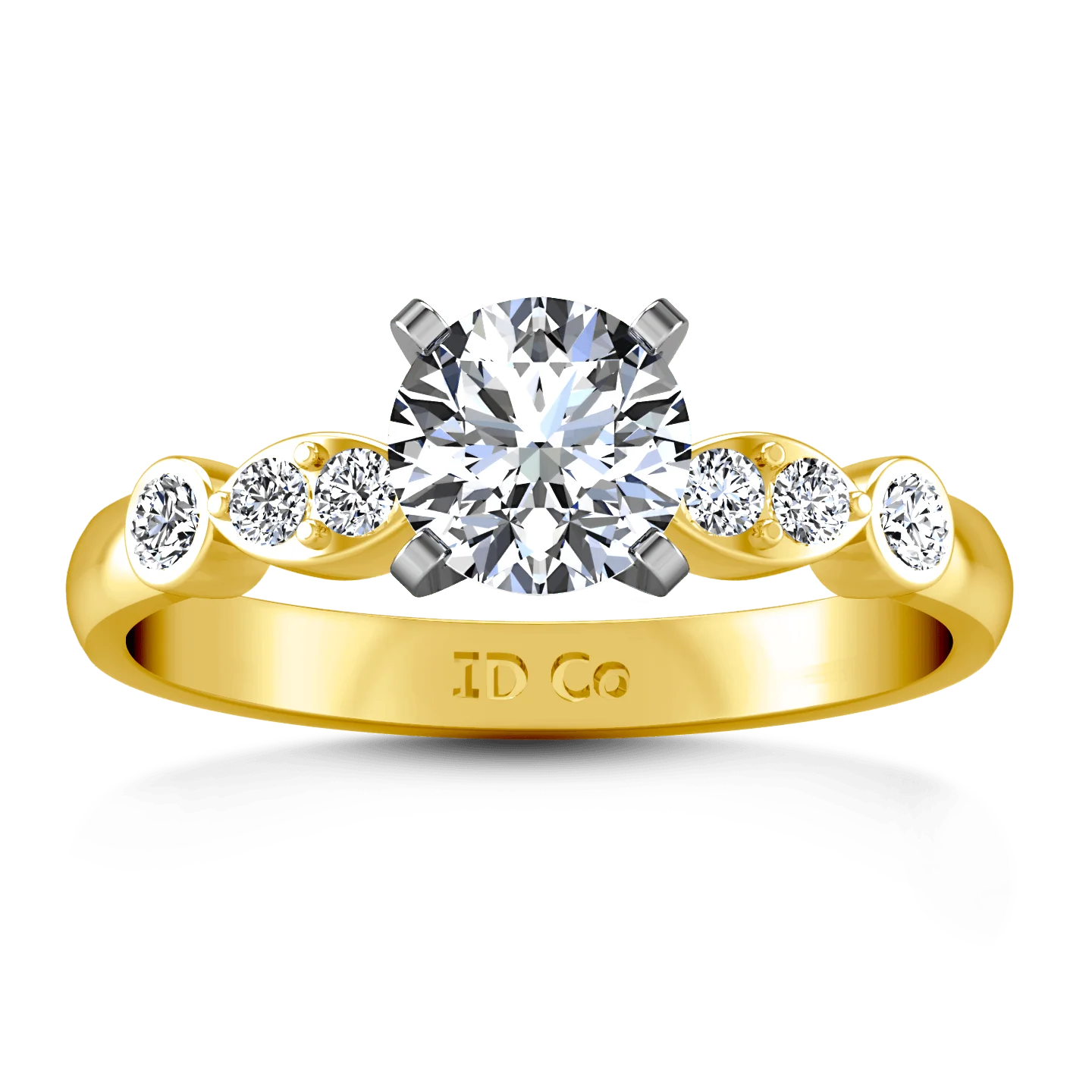 Pave Diamond EngagementRing Rachel 14K Yellow Gold