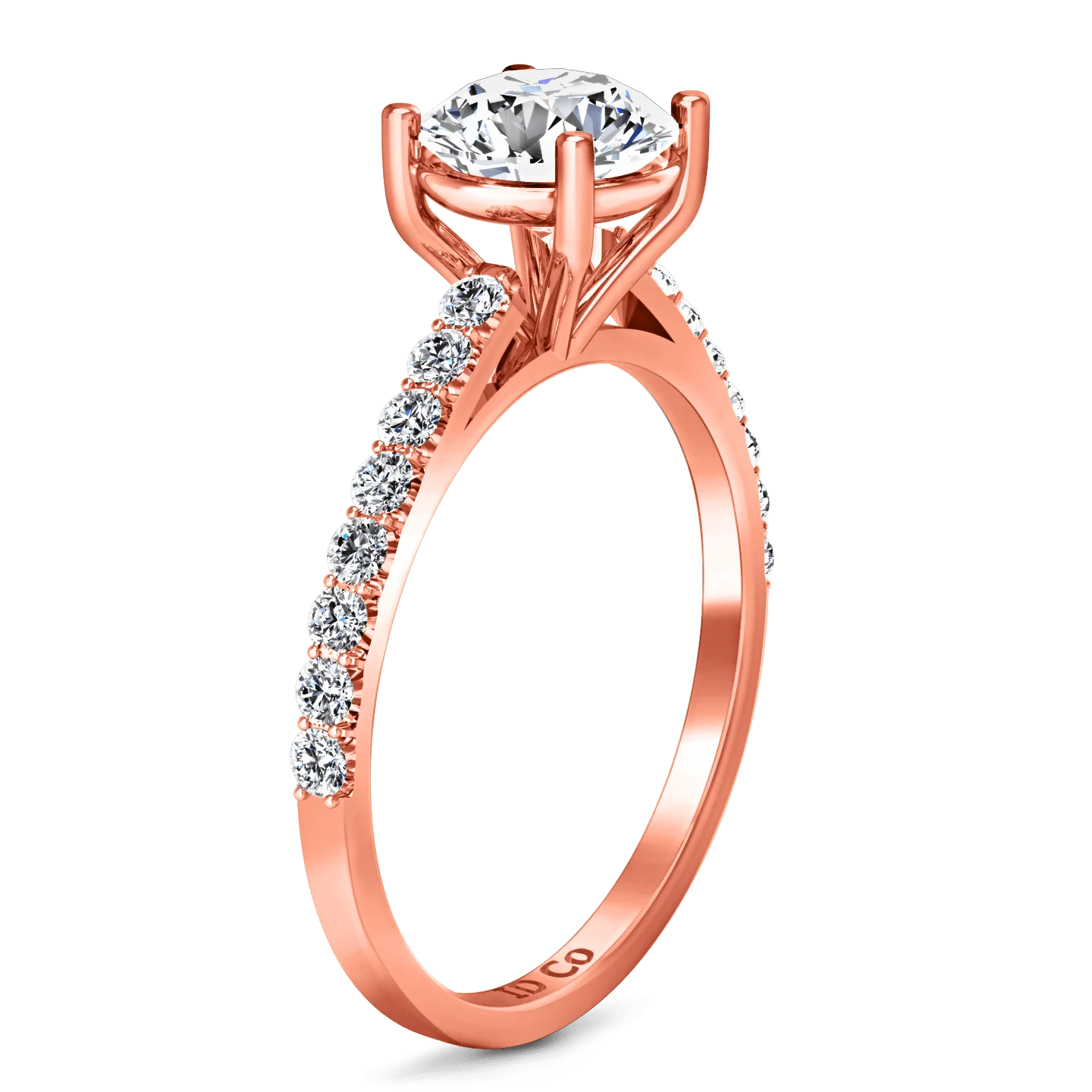 Pave Diamond Engagement Ring Yvette 14K Rose Gold - Image 2