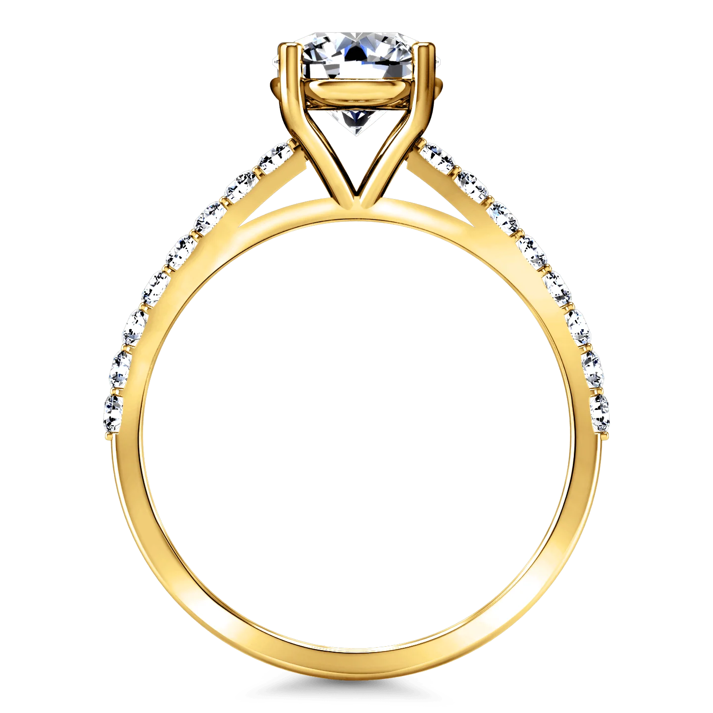 Pave Diamond EngagementRing Yvette 14K Yellow Gold - Image 3