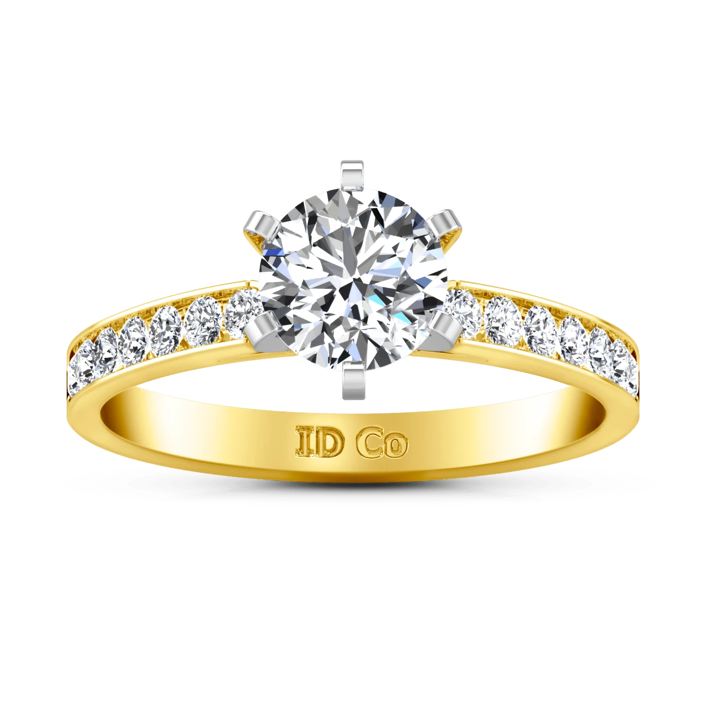 Pave Diamond EngagementRing Yvonne 14K Yellow Gold
