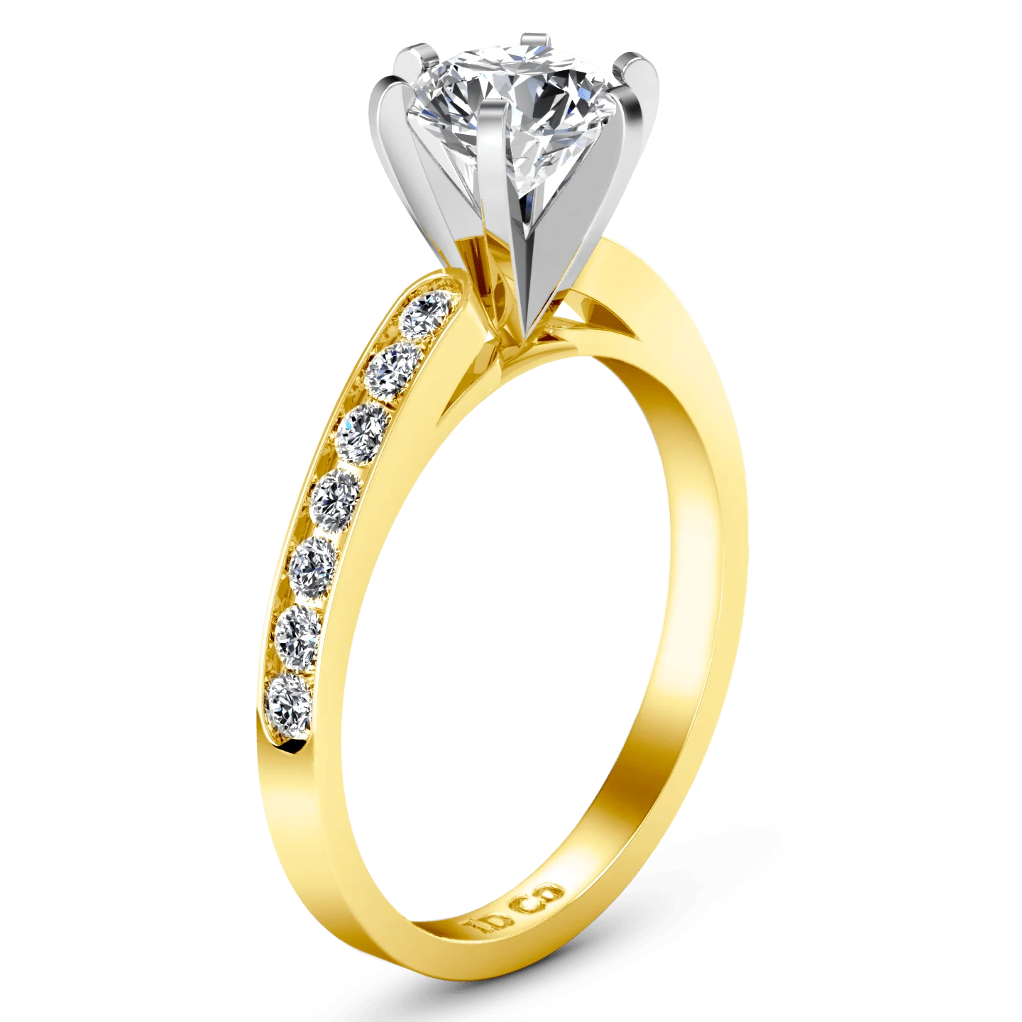Pave Diamond EngagementRing Yvonne 14K Yellow Gold - Image 2