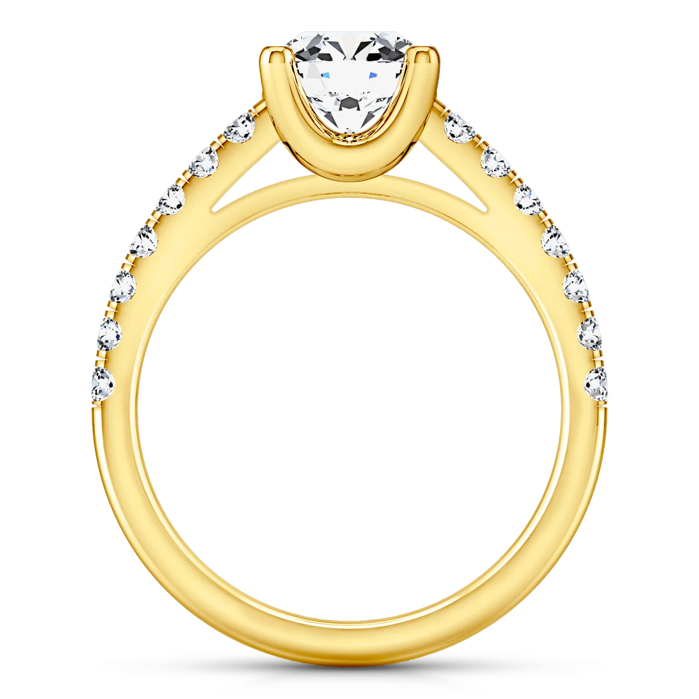 Pave Diamond EngagementRing Zoe 14K Yellow Gold - Image 3