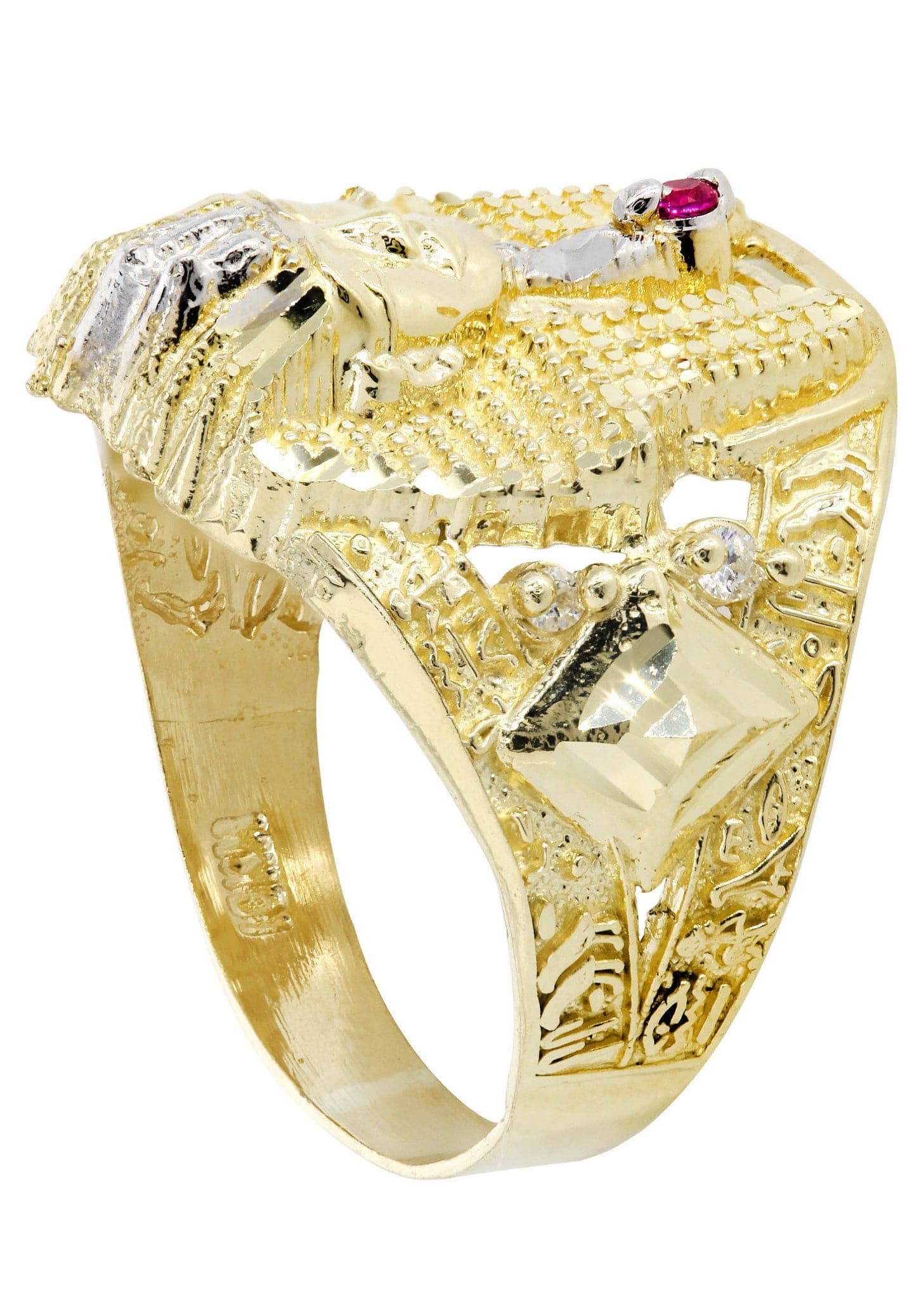 Pharoah 10K Gold Mens Ring | 4.2 Grams - Image 3