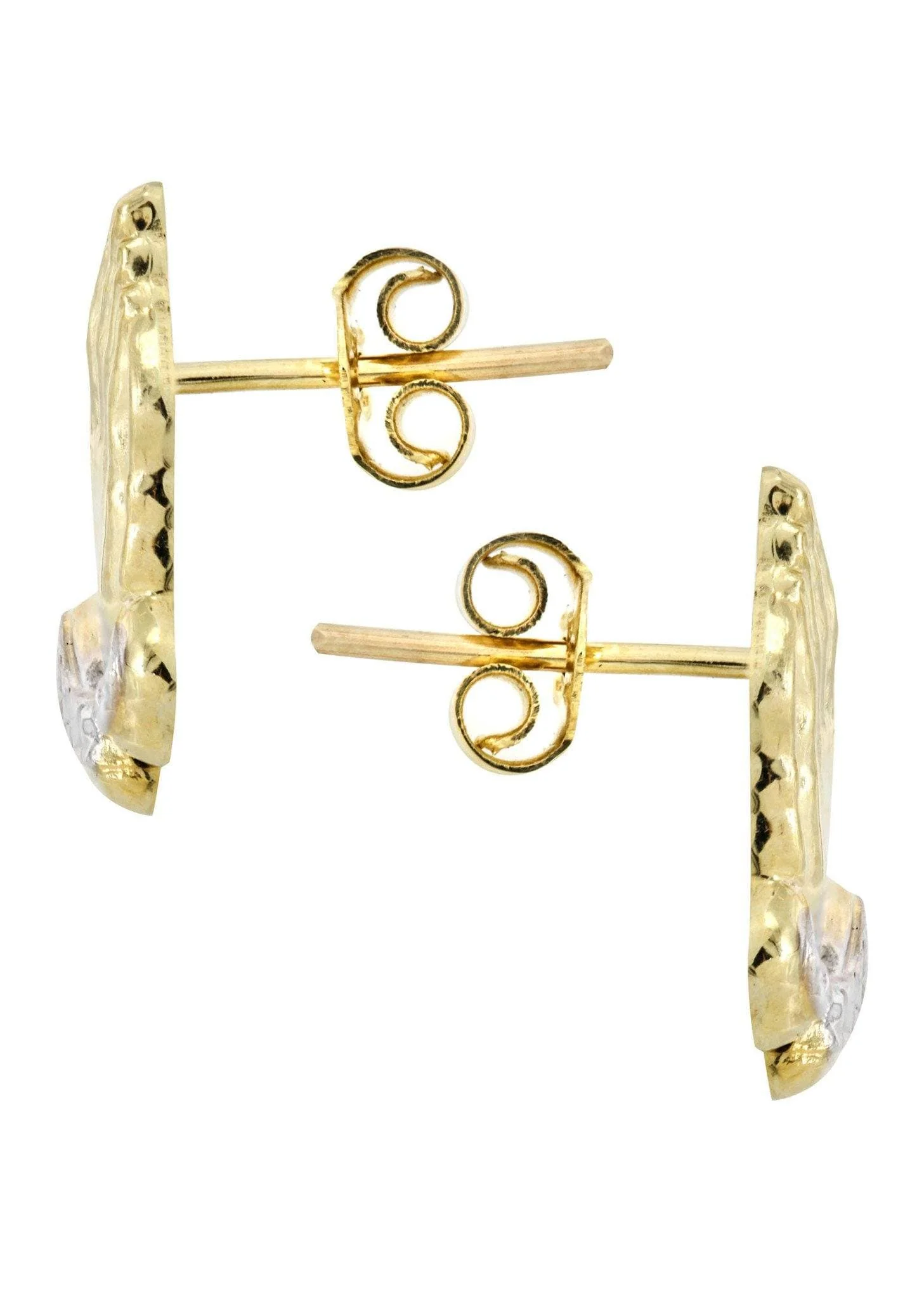 10K Praying Hands Gold Earrings For Men | Appx 5/8 Inches Wide - Image 3