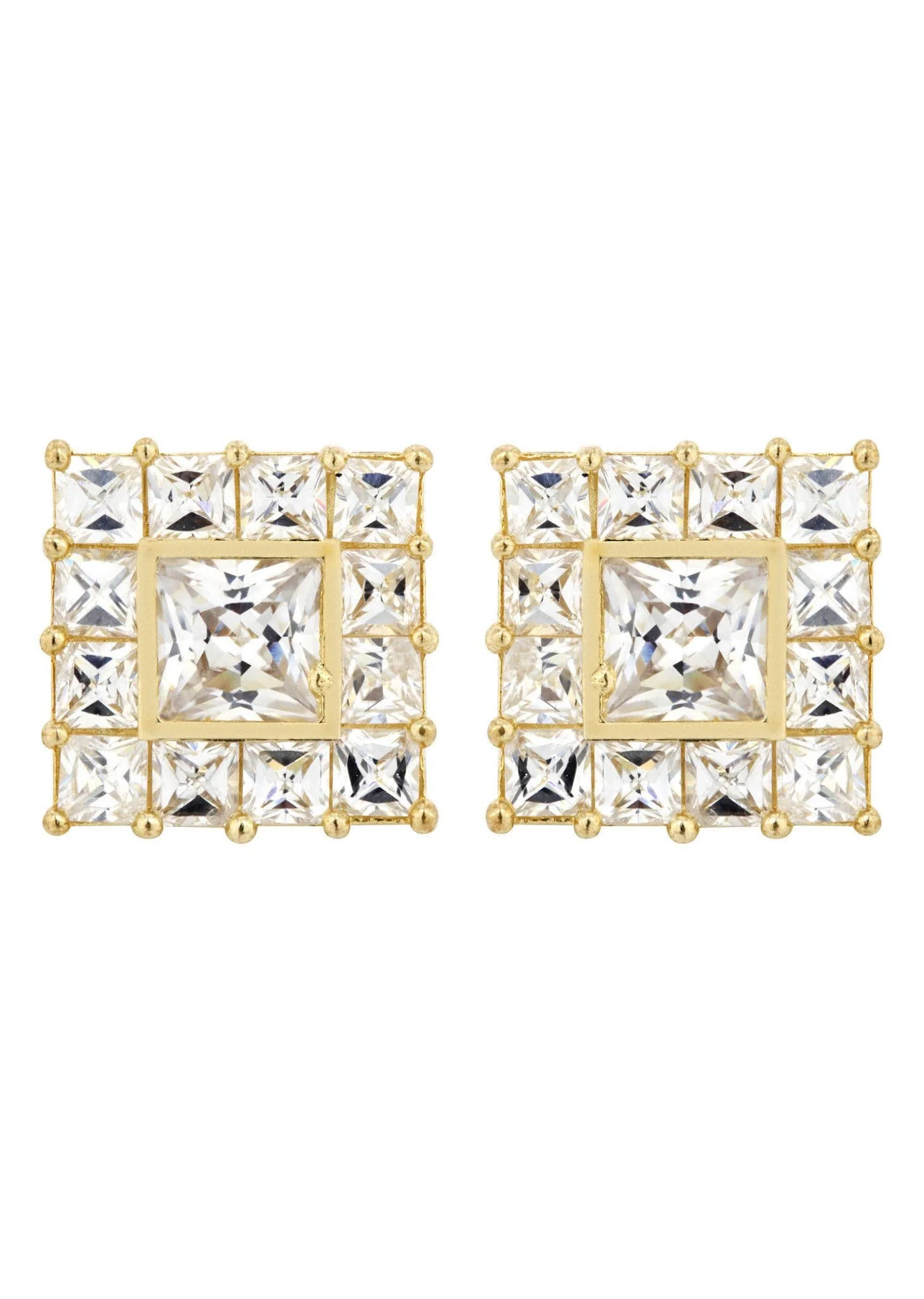 10K Princess  Gold Earrings For Men | Appx 1/2 Inches Wide